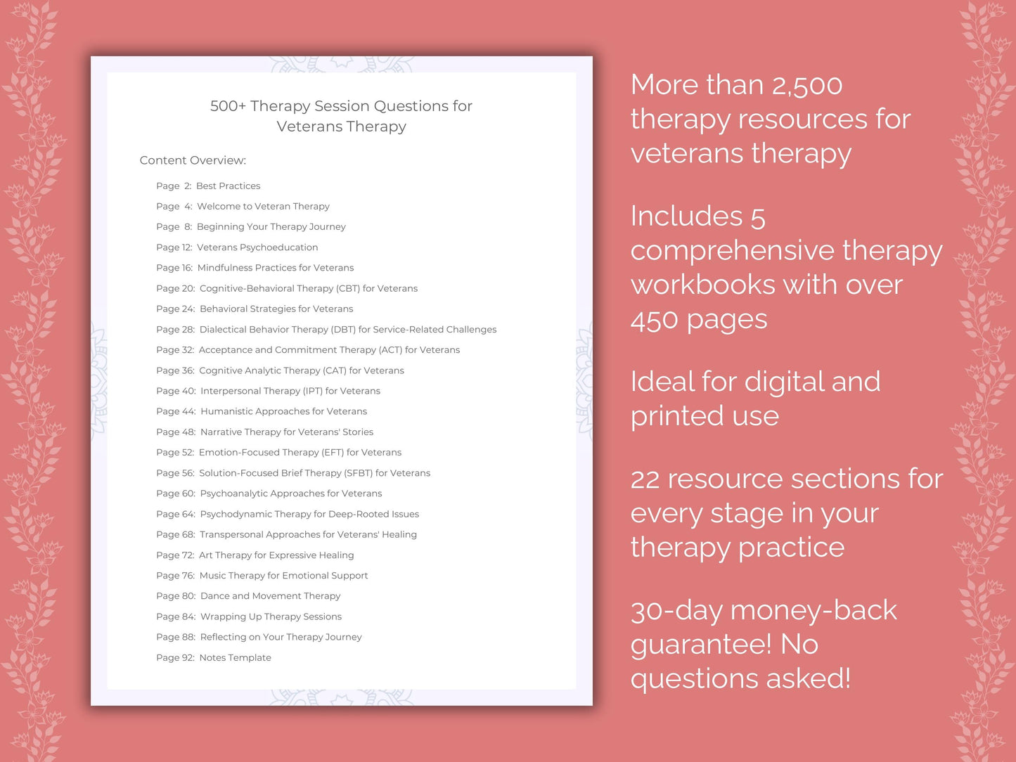 Veterans Therapy Counseling Templates