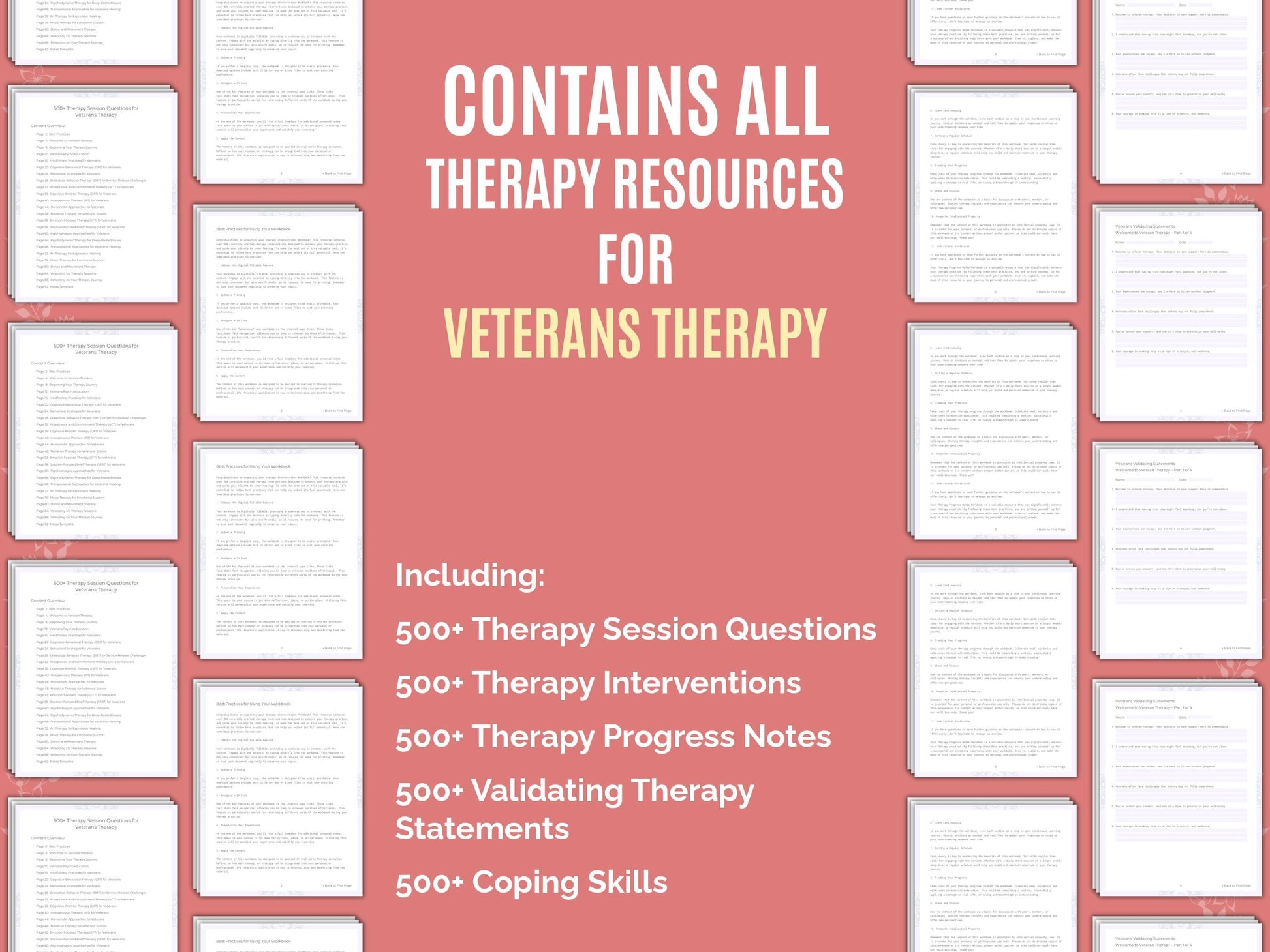 Veterans Therapy Therapist Worksheets