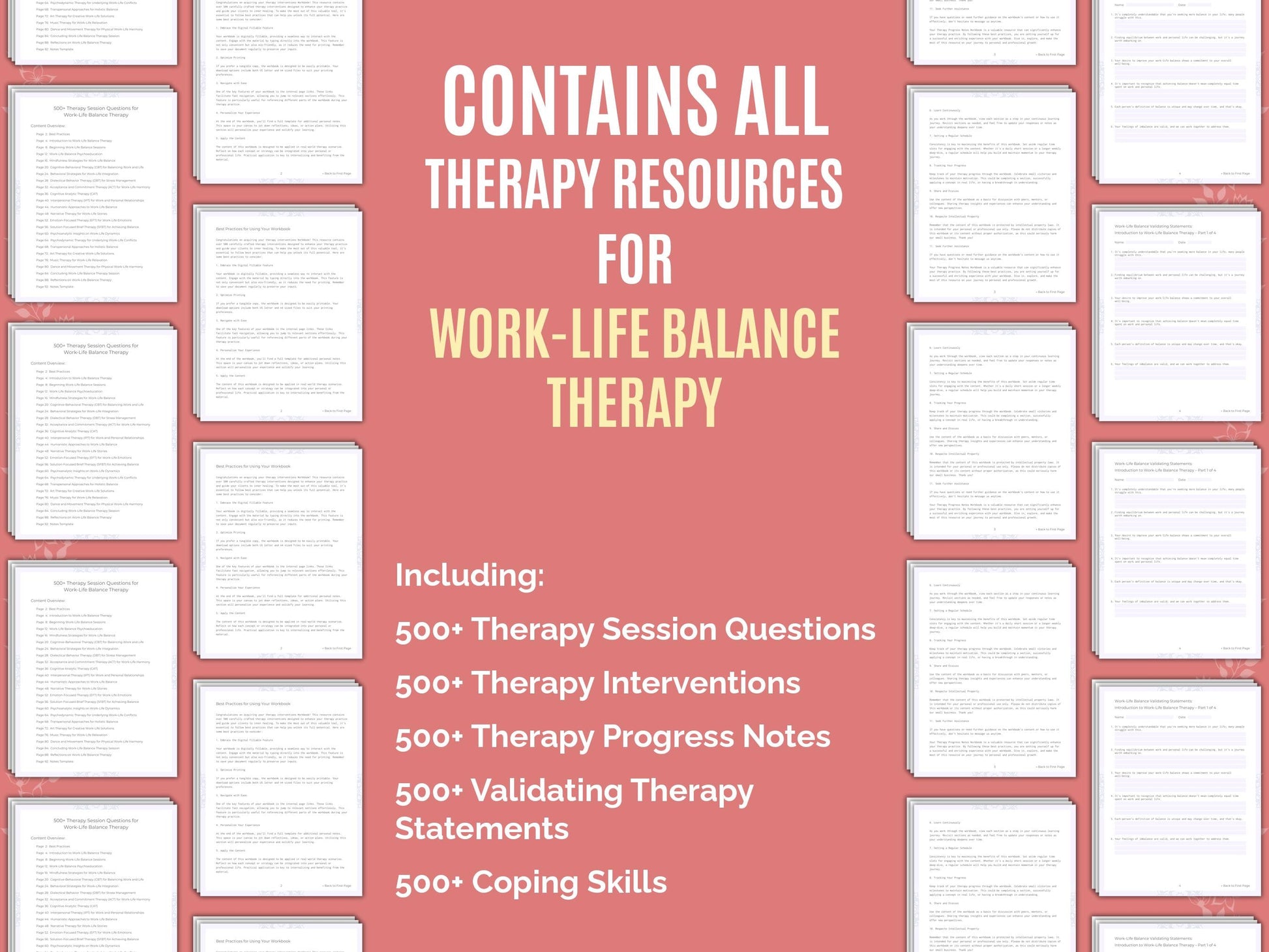 Work-Life Balance Therapy Therapist Worksheets