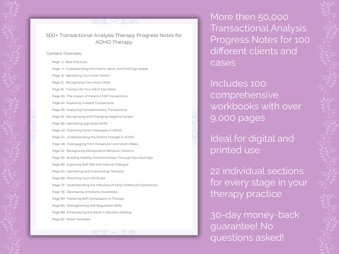 Transactional Analysis Therapy Progress Notes Counseling Templates