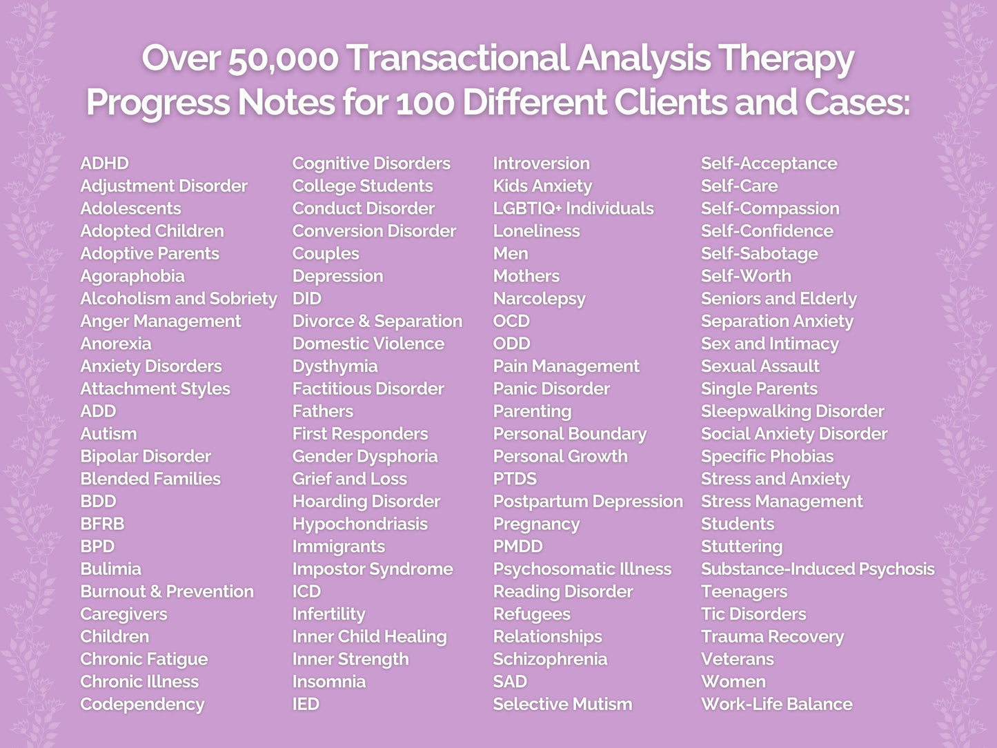 Transactional Analysis Therapy Progress Notes Therapist Worksheets