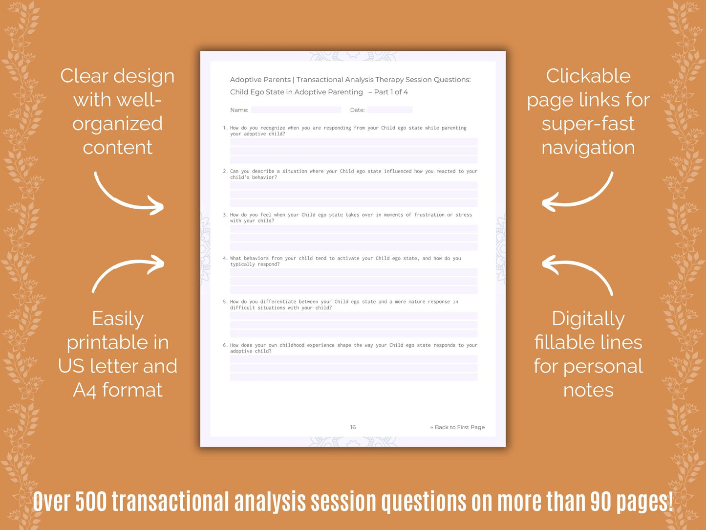 Adoptive Parents Transactional Analysis Counseling Templates