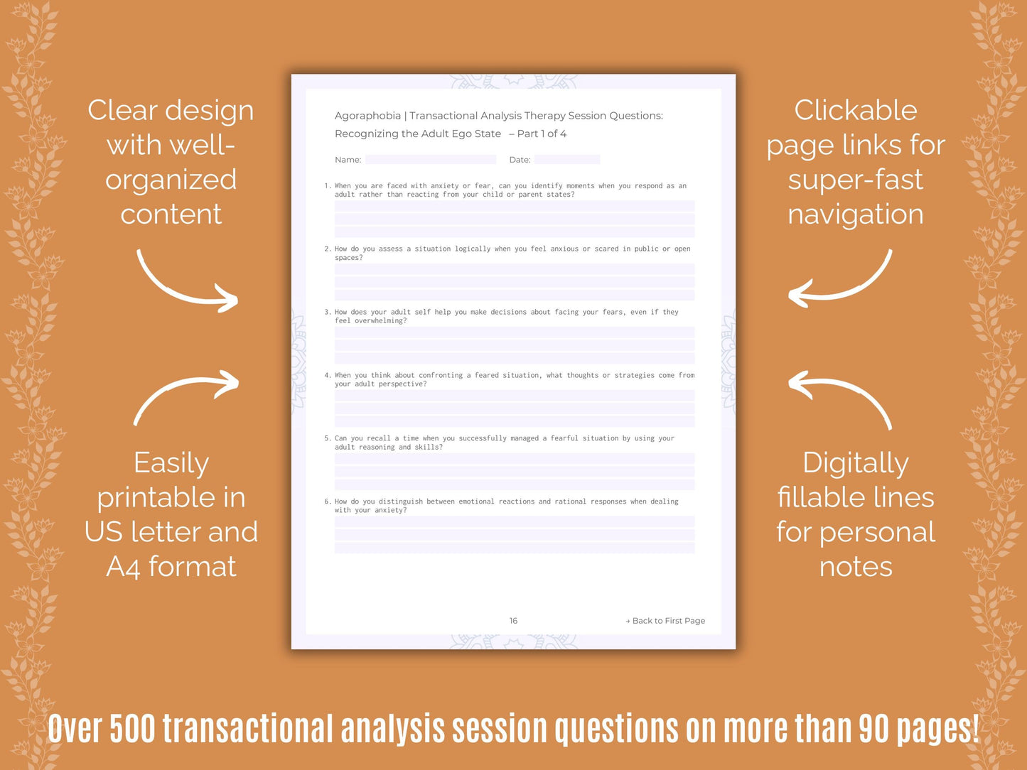 Agoraphobia Transactional Analysis Counseling Templates