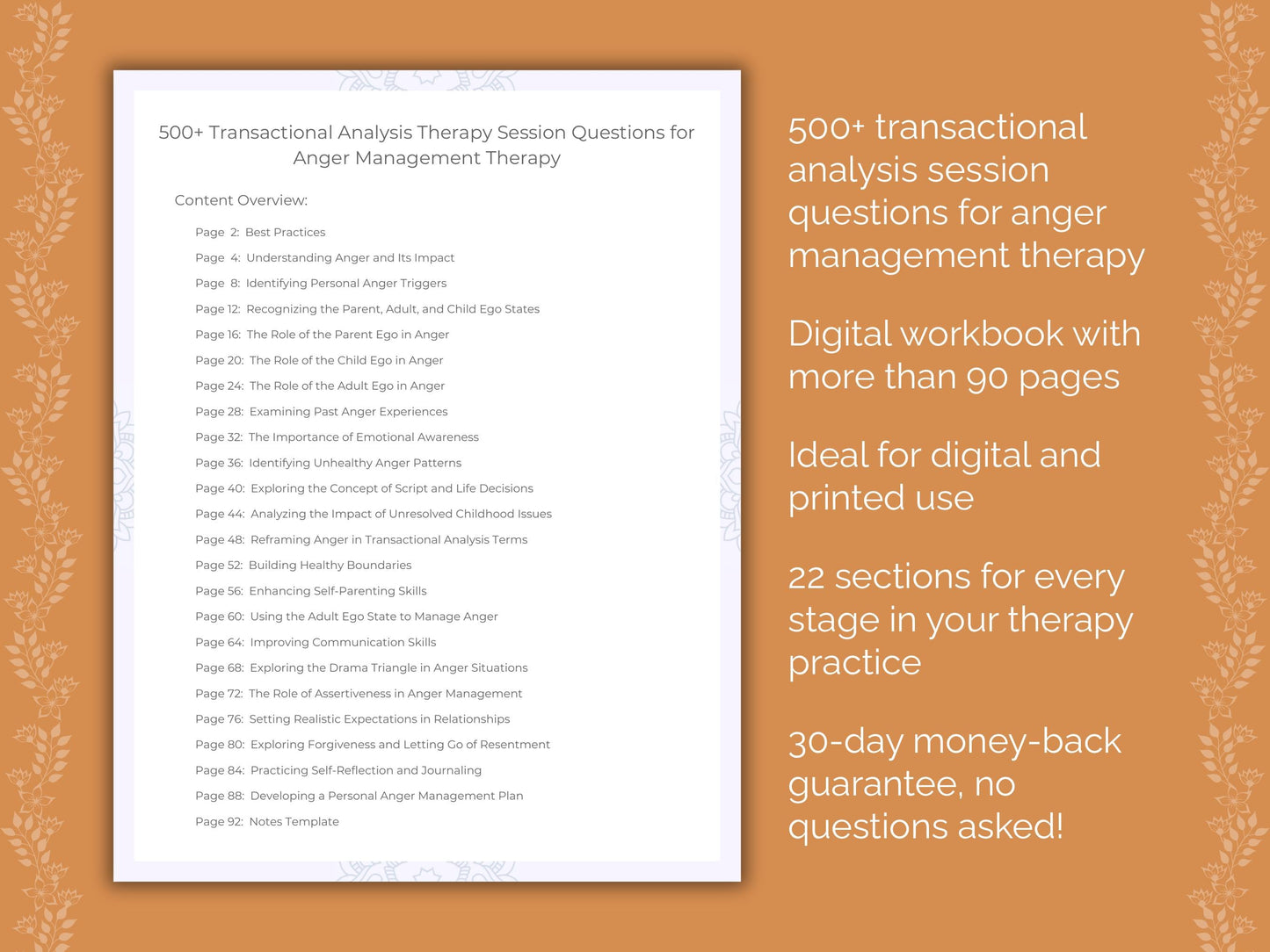 Anger Management Transactional Analysis Therapist Worksheets