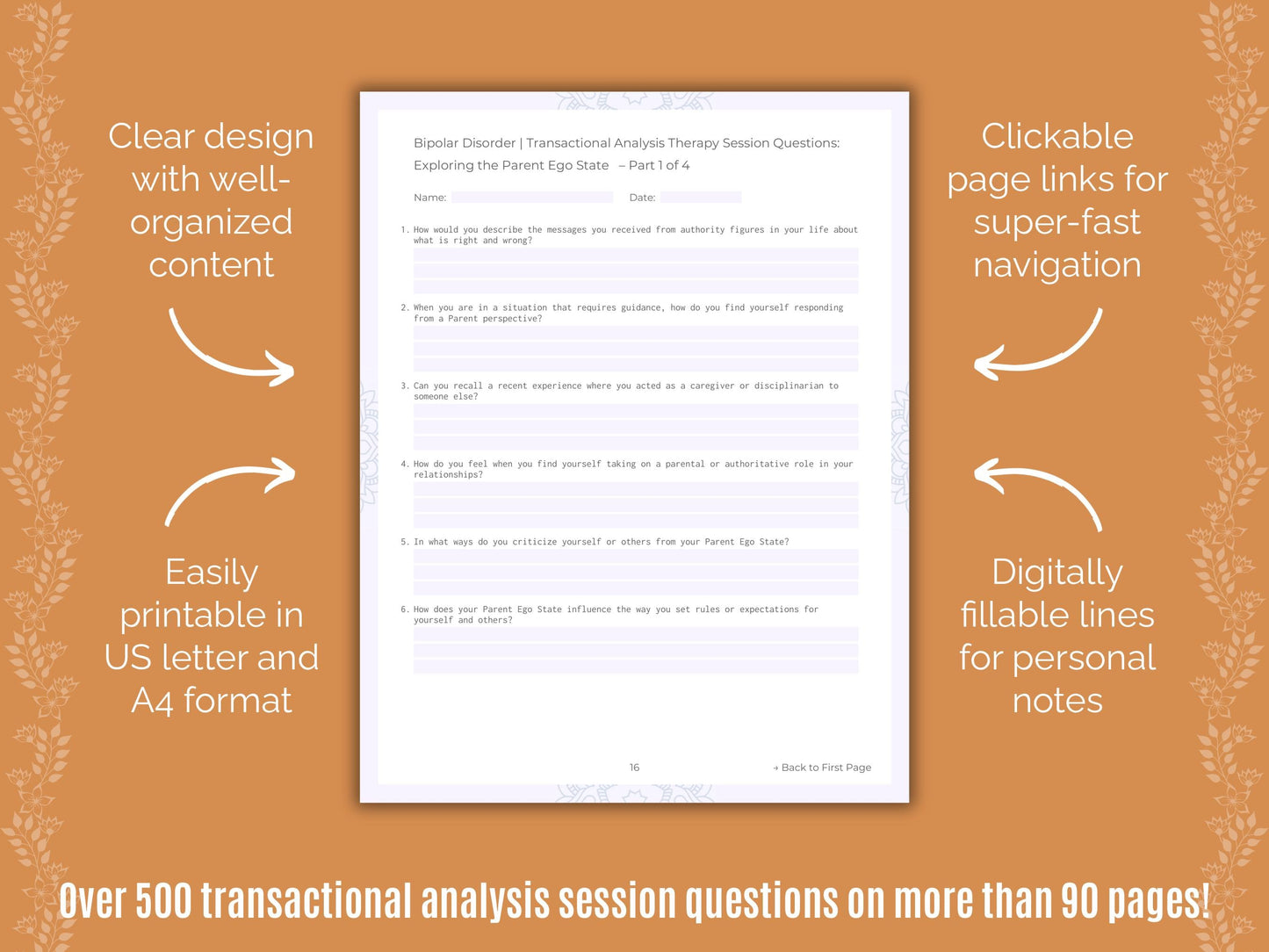 Bipolar Disorder Transactional Analysis Counseling Templates