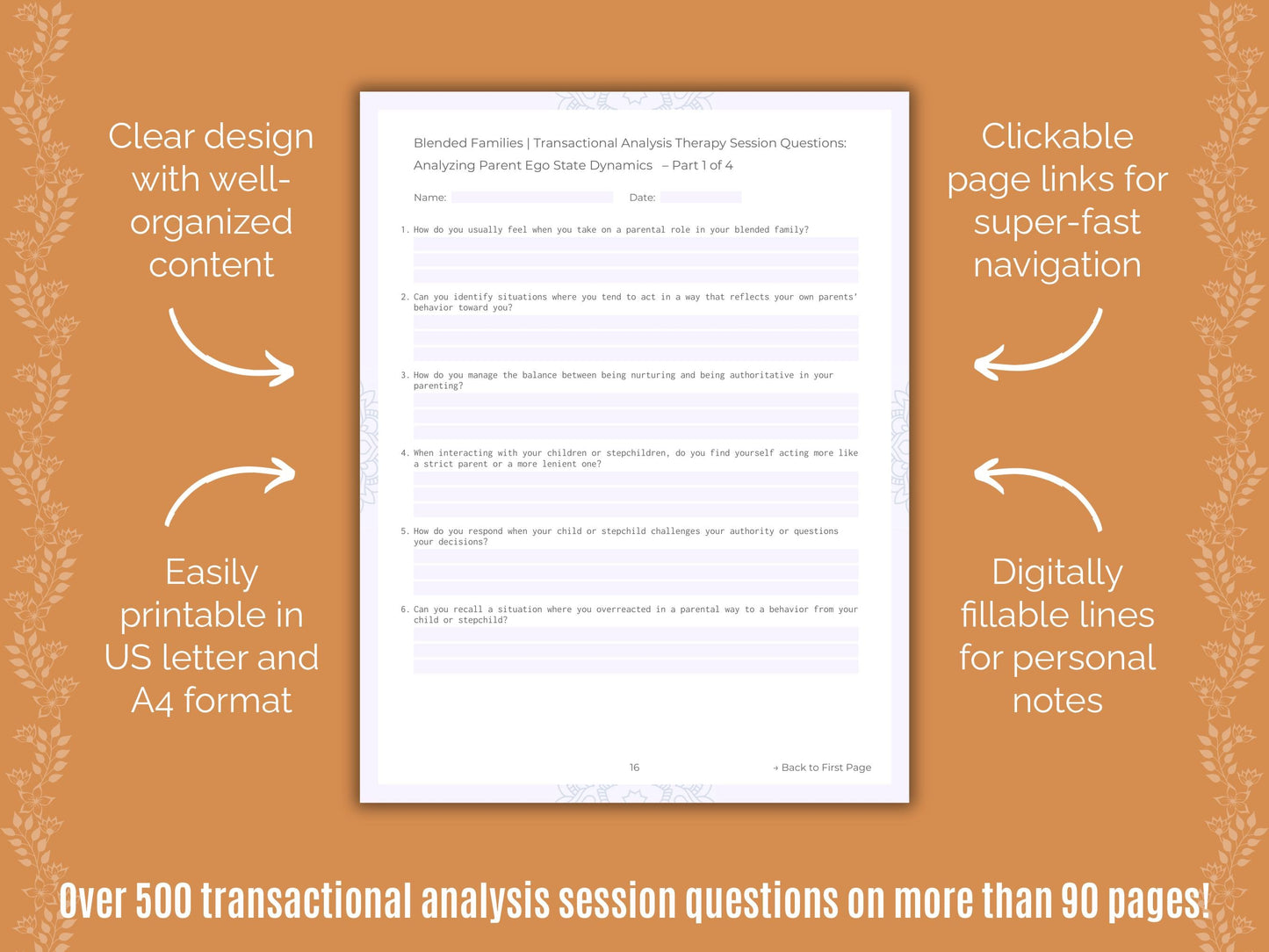 Blended Families Transactional Analysis Counseling Templates