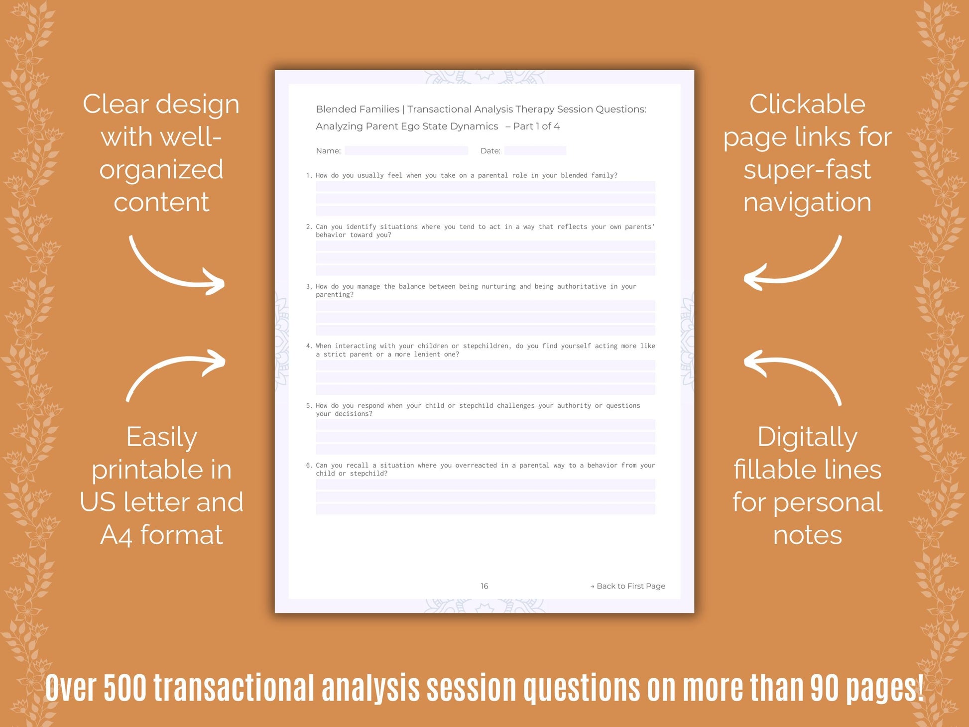 Blended Families Transactional Analysis Counseling Templates