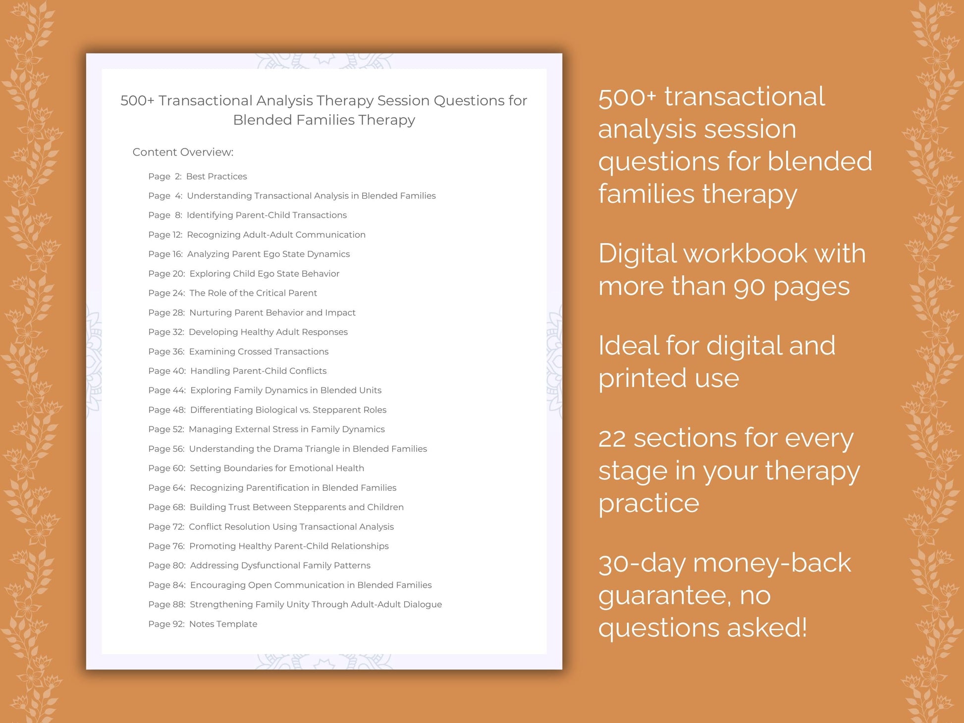 Blended Families Transactional Analysis Therapist Worksheets