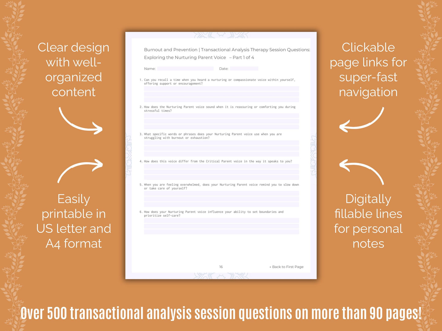 Burnout and Prevention Transactional Analysis Counseling Templates