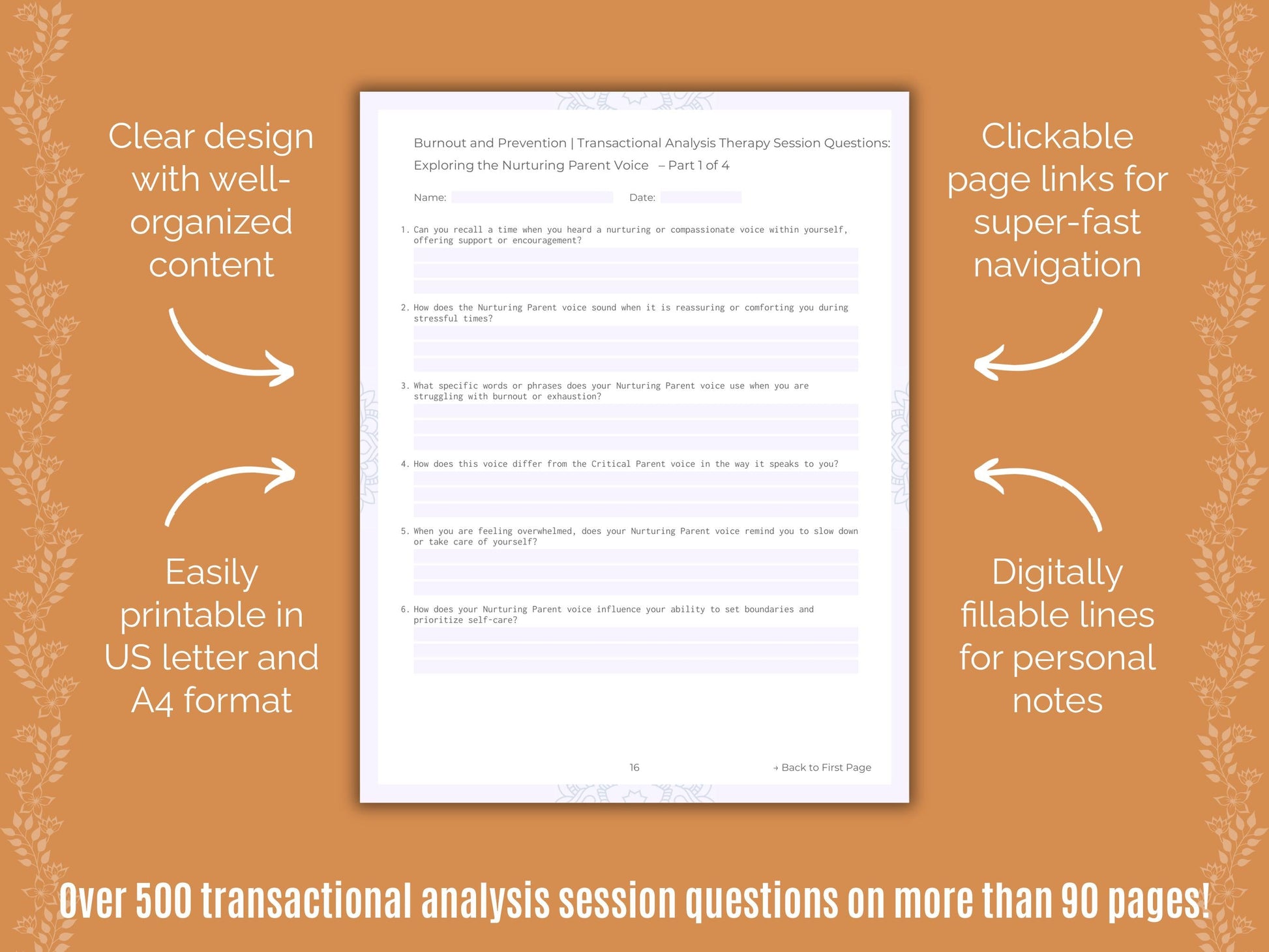 Burnout and Prevention Transactional Analysis Counseling Templates