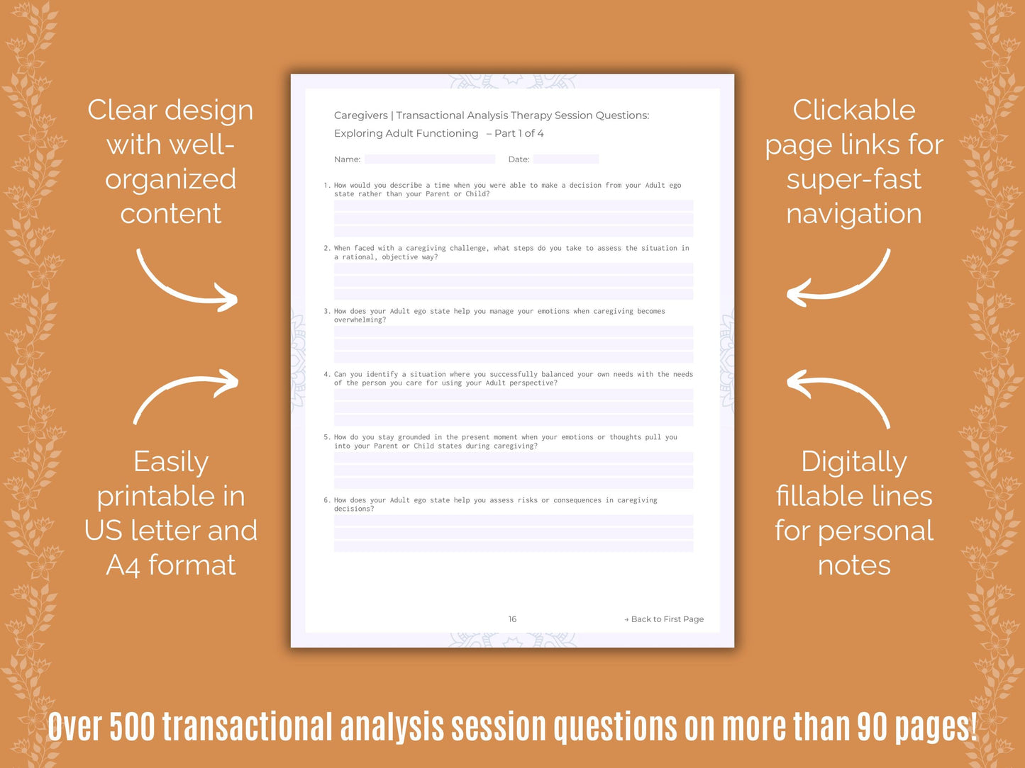 Caregivers Transactional Analysis Counseling Templates