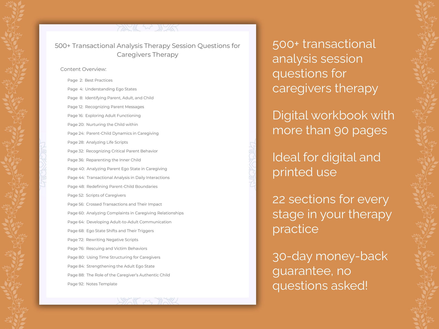 Caregivers Transactional Analysis Therapist Worksheets