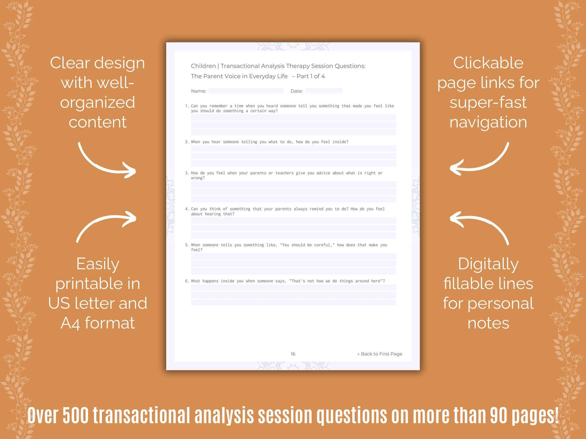 Children Transactional Analysis Counseling Templates