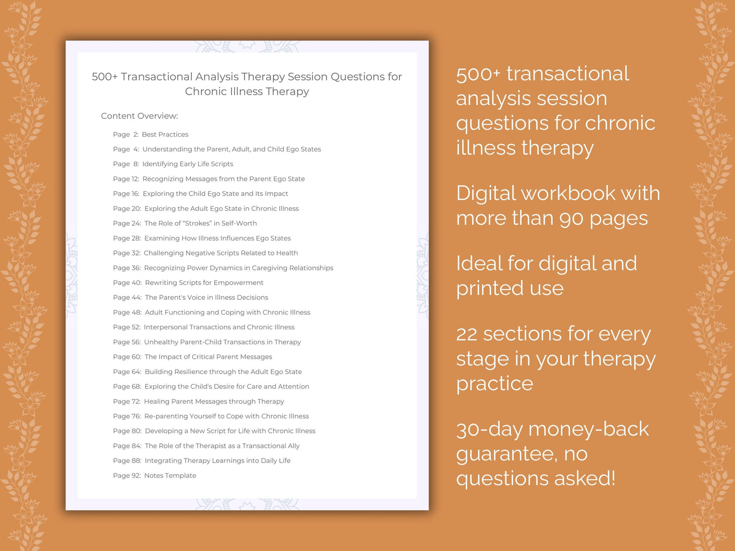 Chronic Illness Transactional Analysis Therapist Worksheets