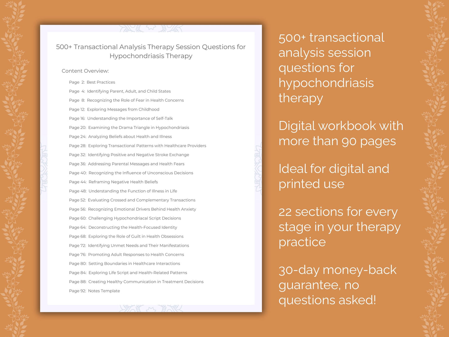Hypochondriasis Transactional Analysis Therapist Worksheets