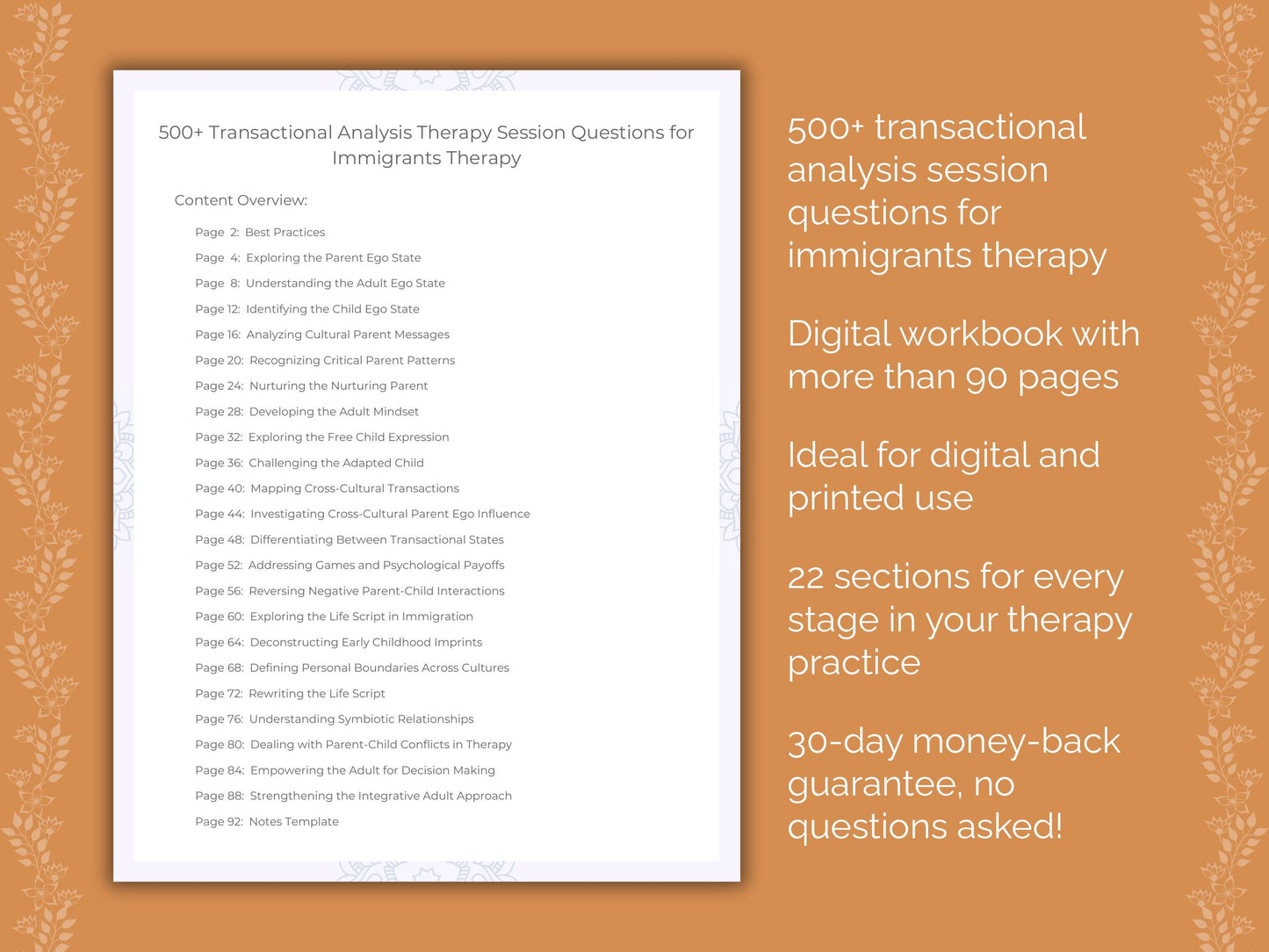 Immigrants Transactional Analysis Therapist Worksheets