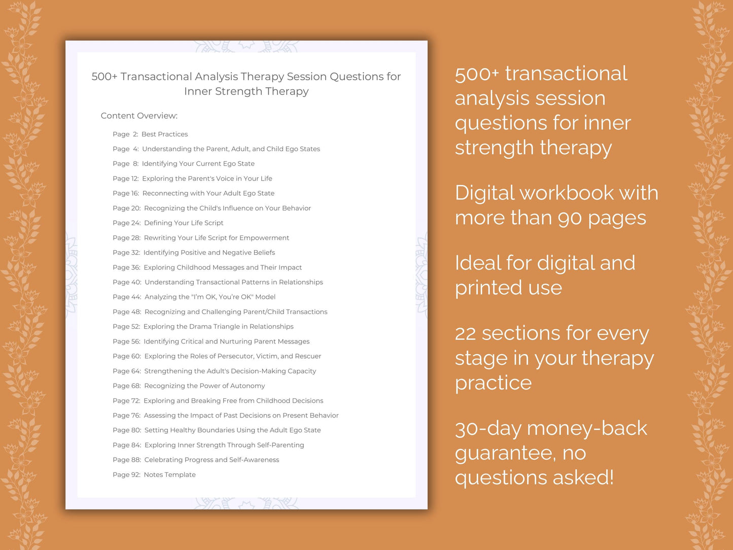 Inner Strength Transactional Analysis Therapist Worksheets
