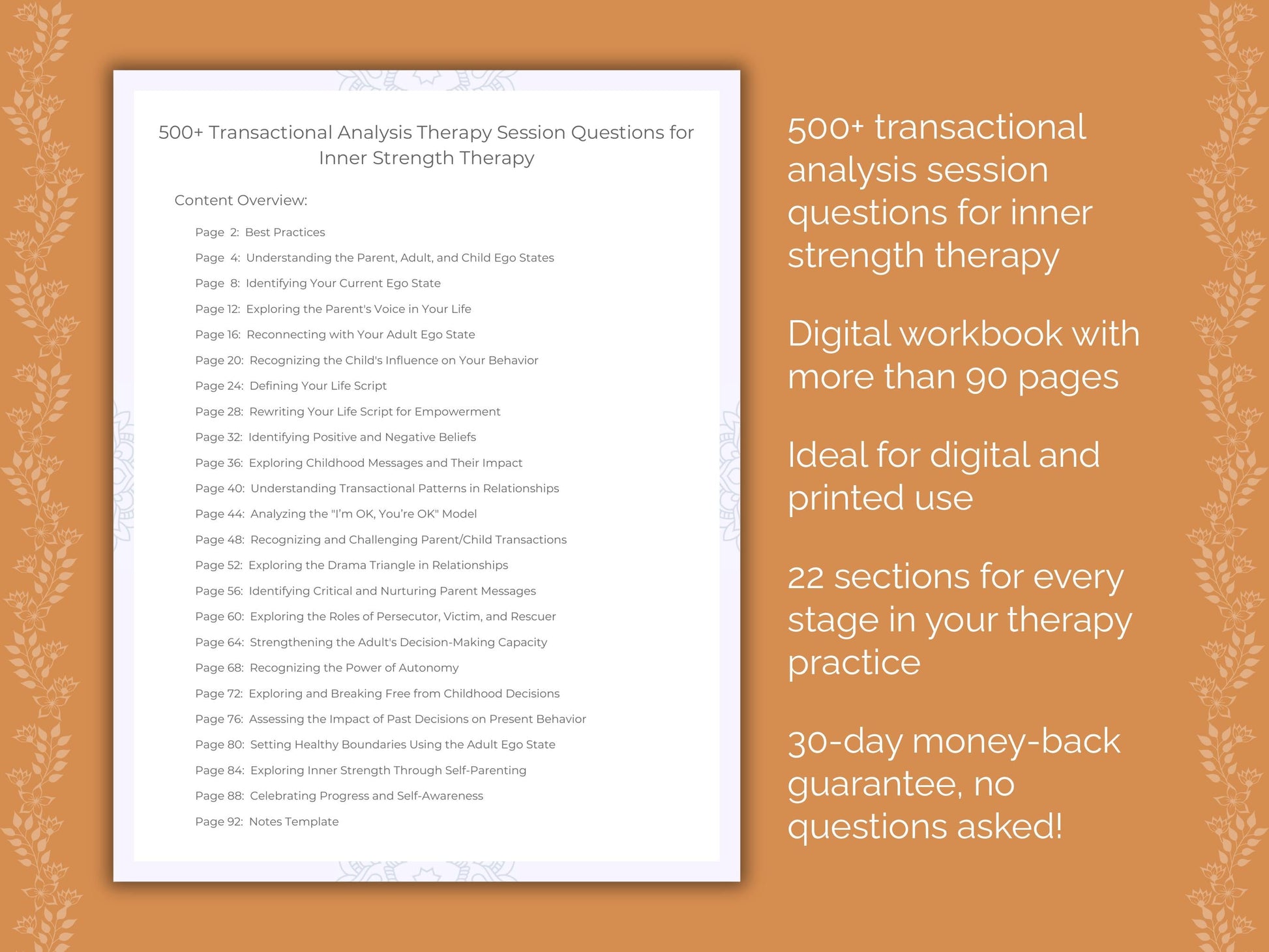 Inner Strength Transactional Analysis Therapist Worksheets