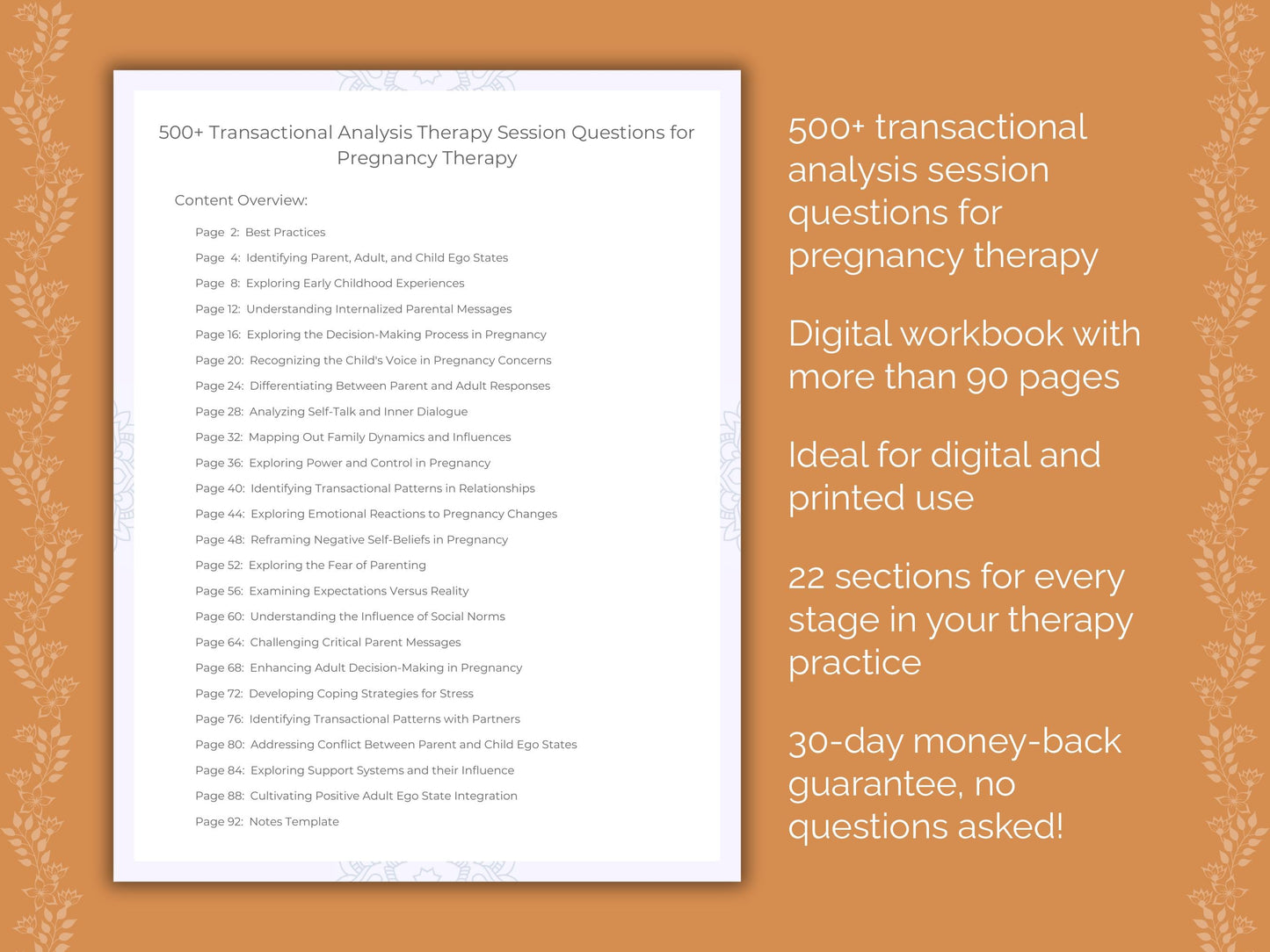 Pregnancy Transactional Analysis Therapist Worksheets