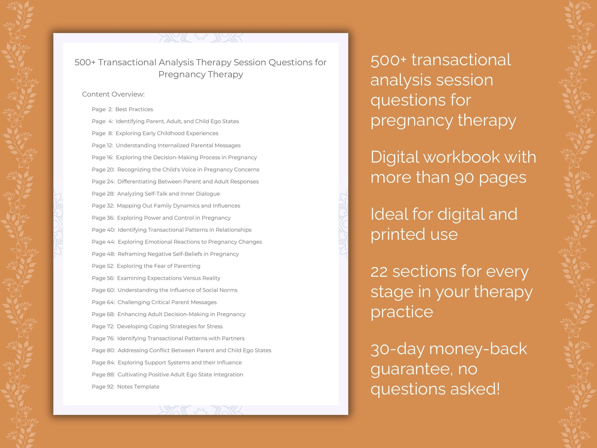 Pregnancy Transactional Analysis Therapist Worksheets