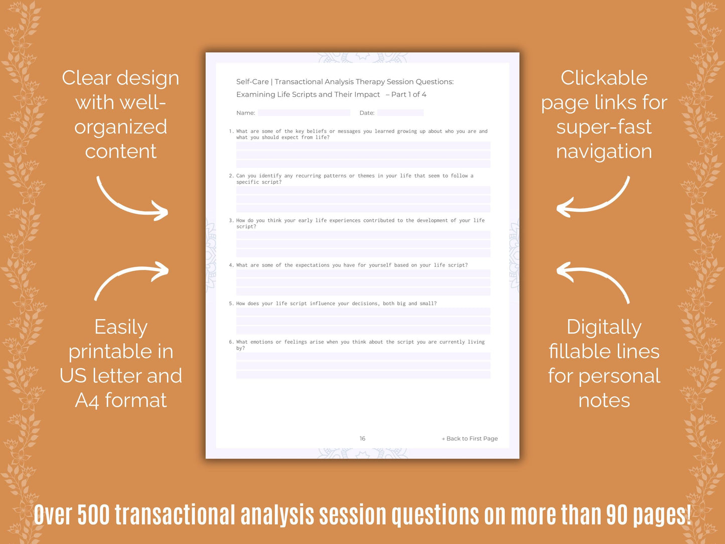 Self-Care Transactional Analysis Counseling Templates