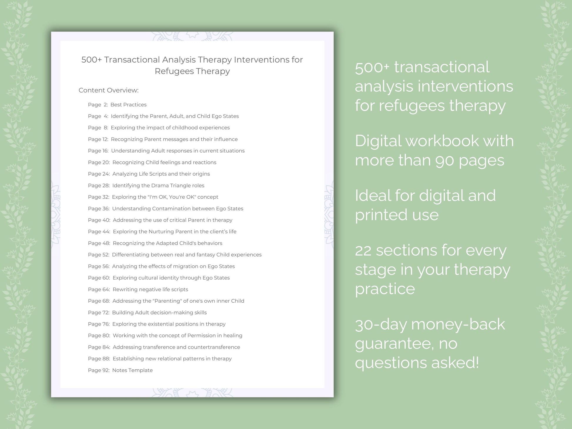 Refugees Transactional Analysis Therapist Worksheets
