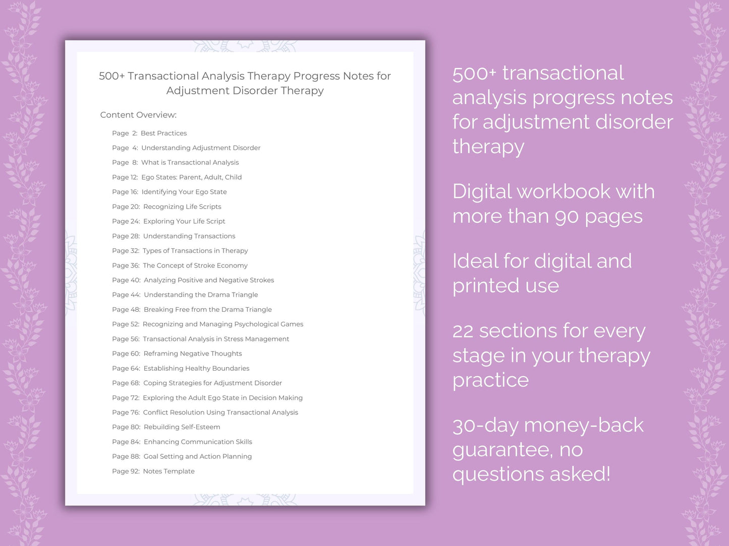 Adjustment Disorder Transactional Analysis Therapist Worksheets
