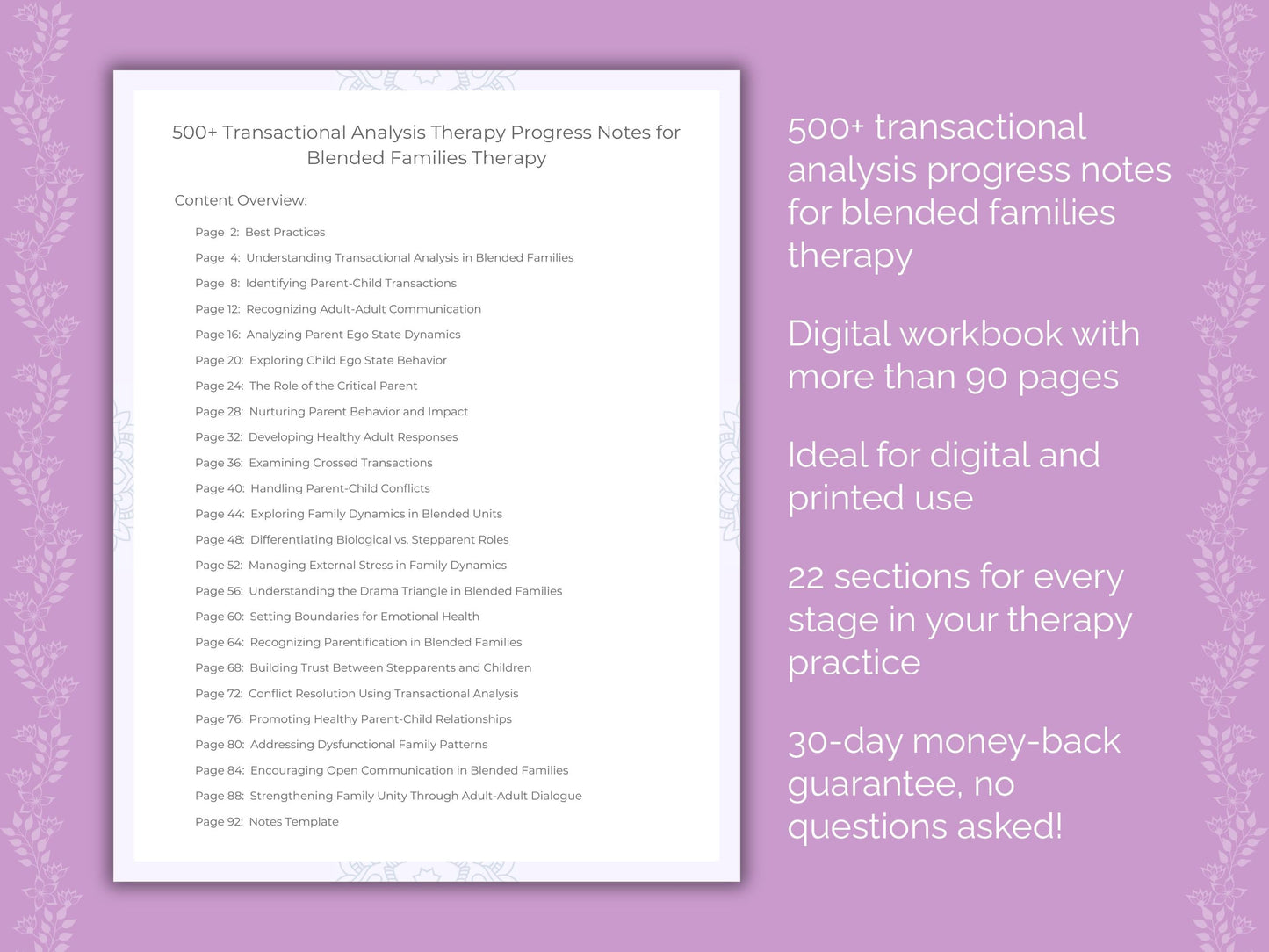 Blended Families Transactional Analysis Therapist Worksheets