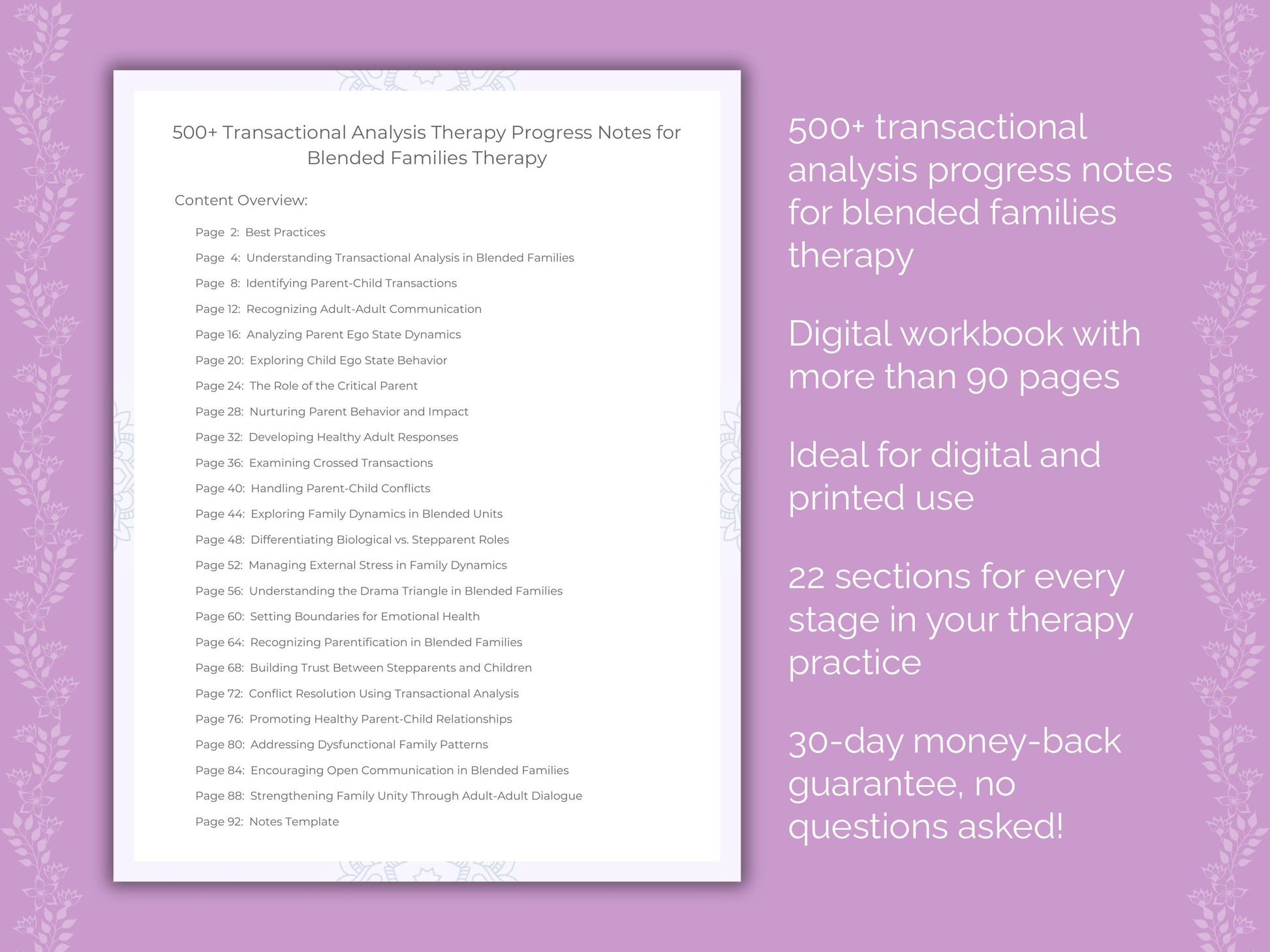 Blended Families Transactional Analysis Therapist Worksheets