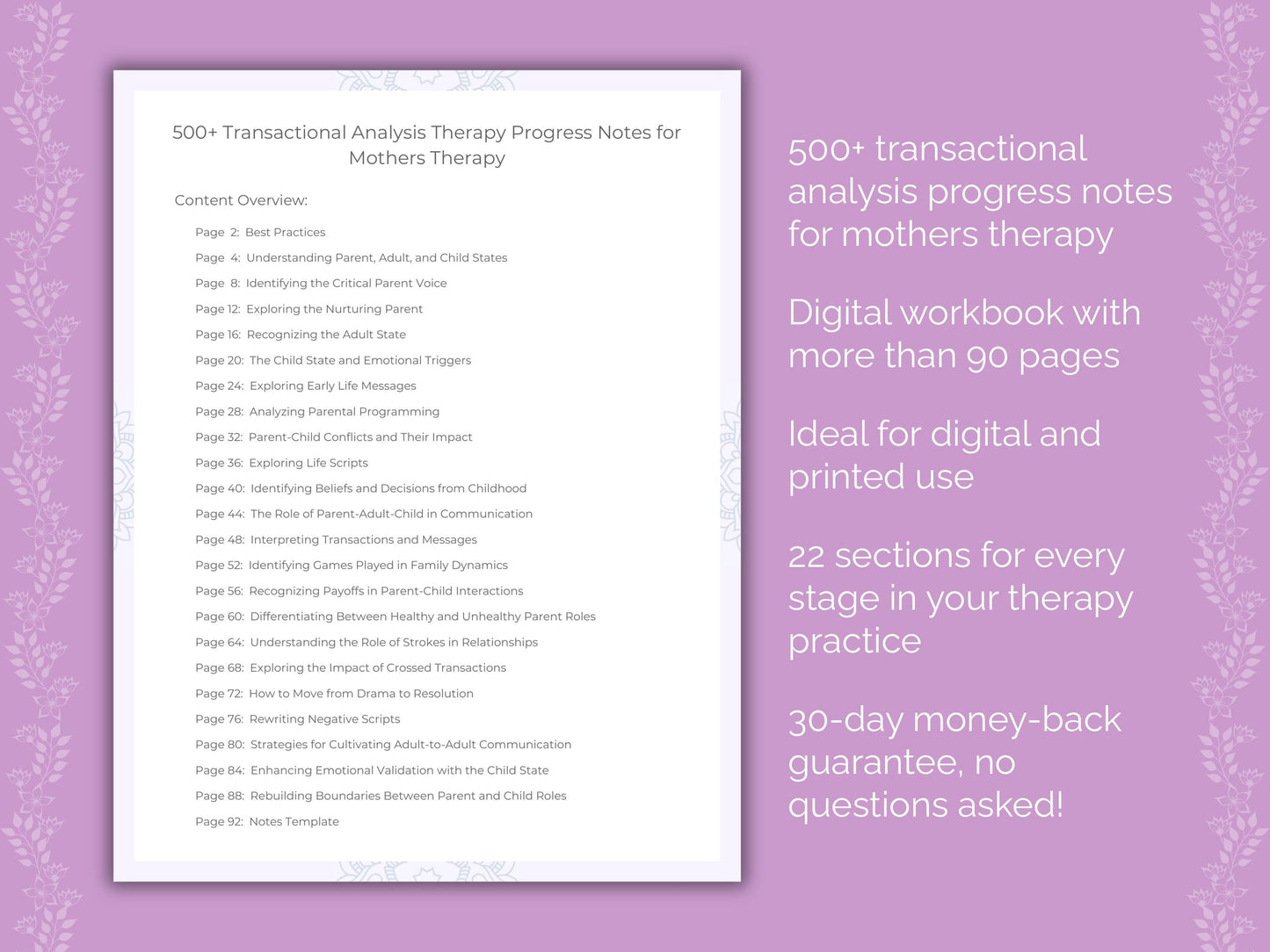 Mothers Transactional Analysis Therapist Worksheets