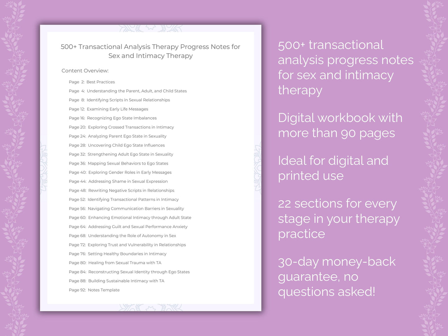 Sex and Intimacy Transactional Analysis Therapist Worksheets