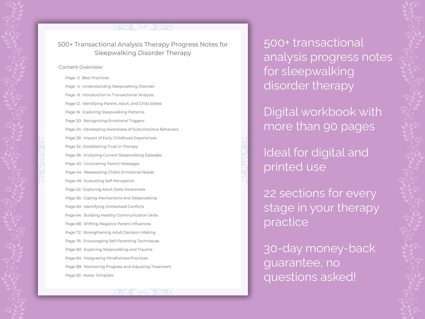 Sleepwalking Disorder Transactional Analysis Therapist Worksheets