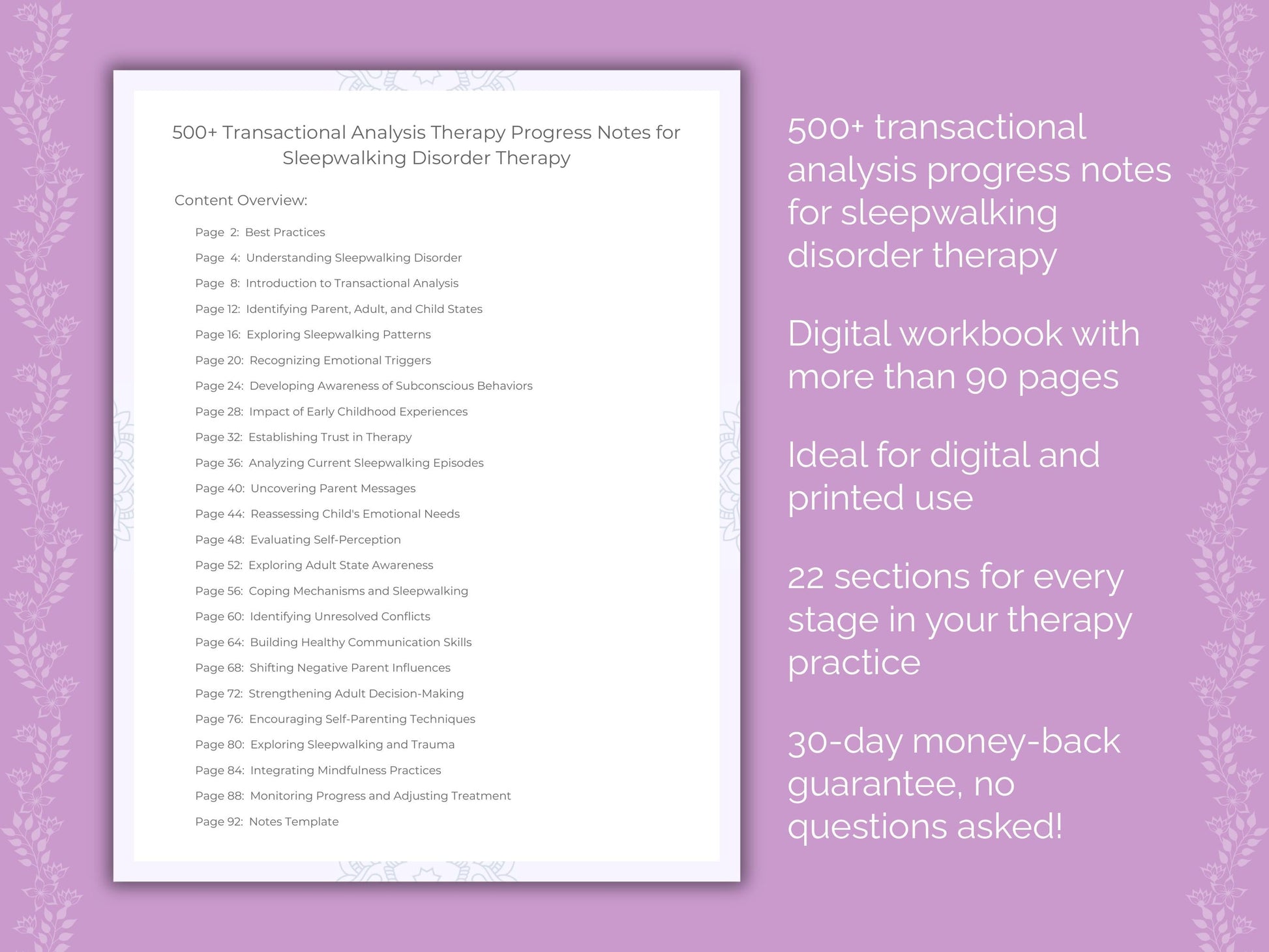 Sleepwalking Disorder Transactional Analysis Therapist Worksheets