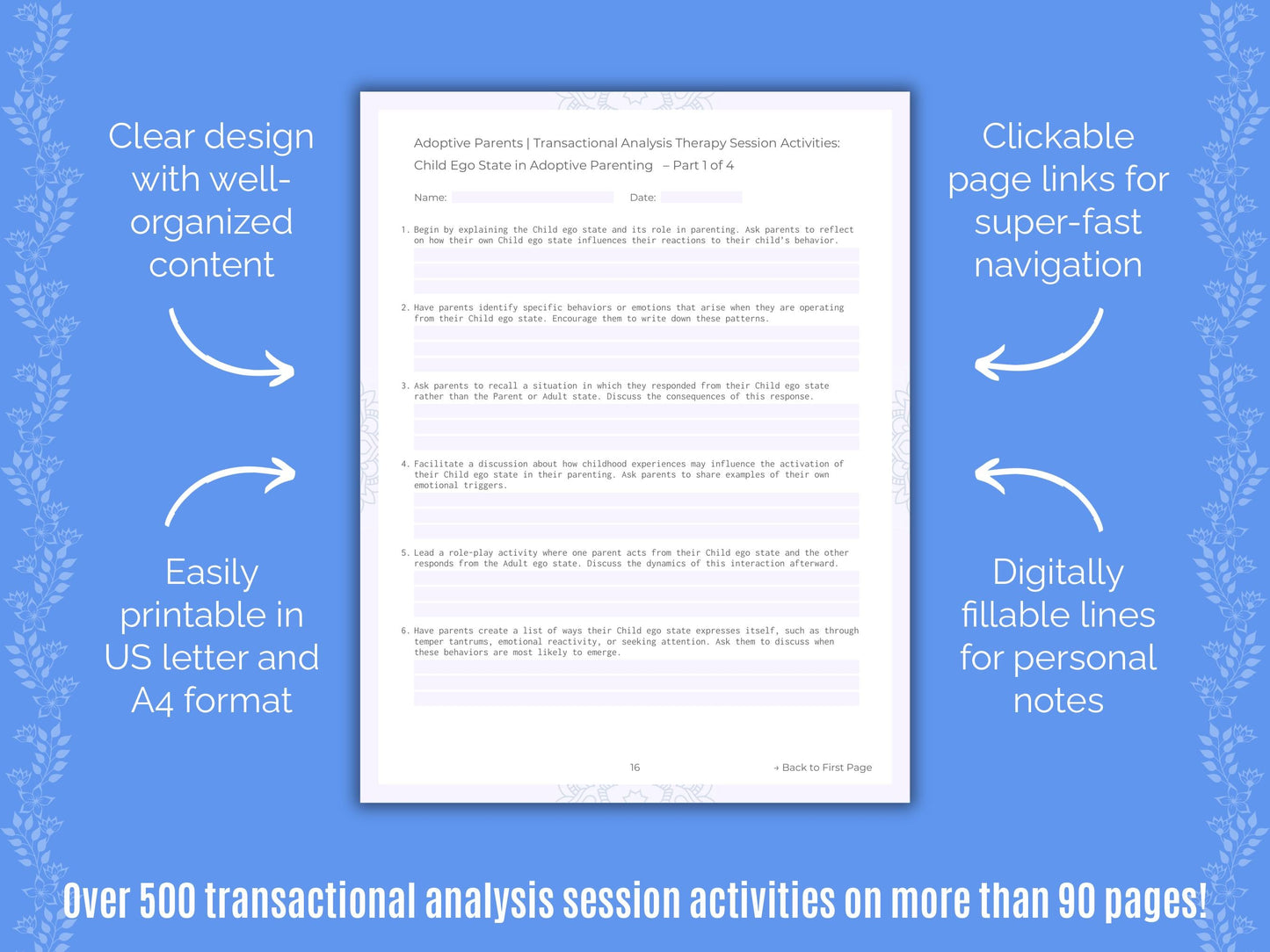 Adoptive Parents Transactional Analysis Counseling Templates