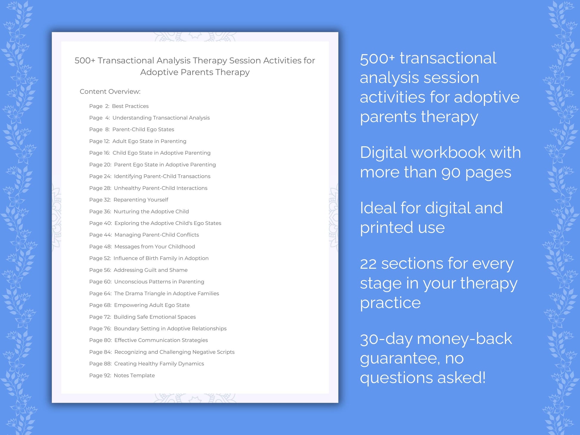 Adoptive Parents Transactional Analysis Therapist Worksheets