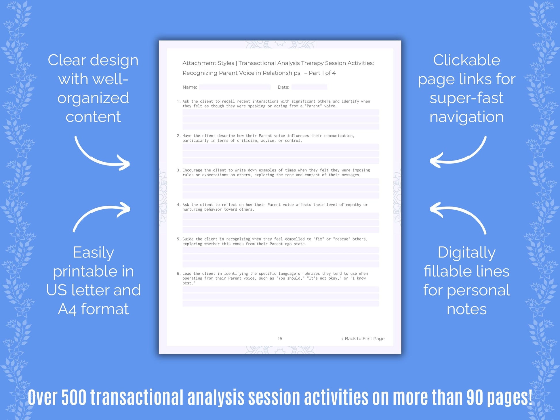 Attachment Styles Transactional Analysis Counseling Templates