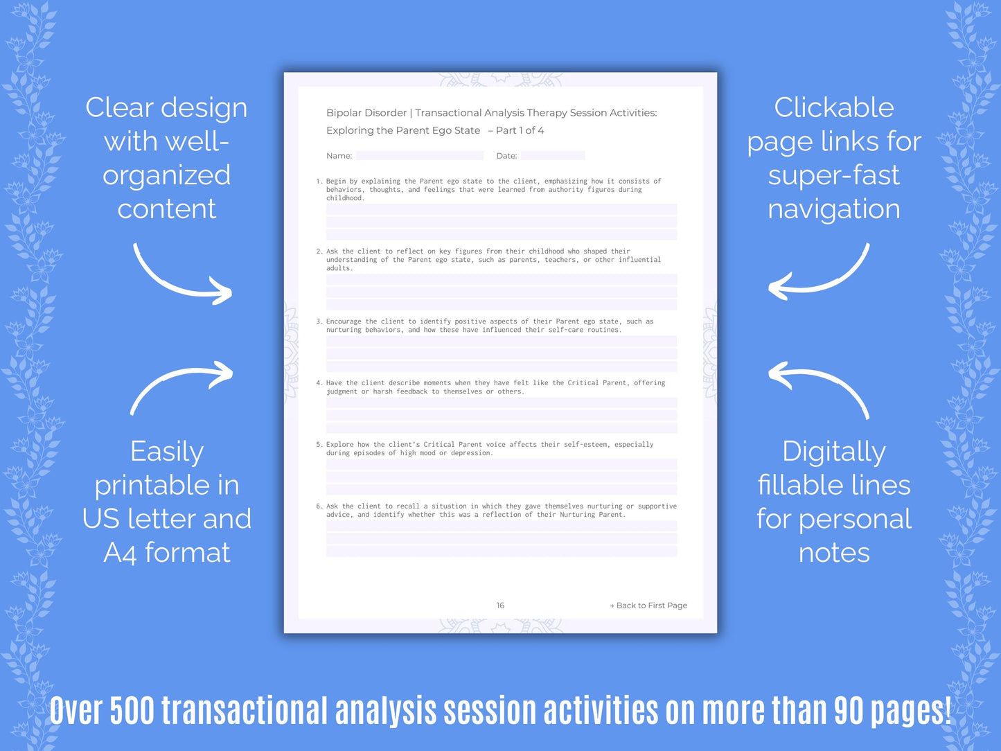 Bipolar Disorder Transactional Analysis Counseling Templates