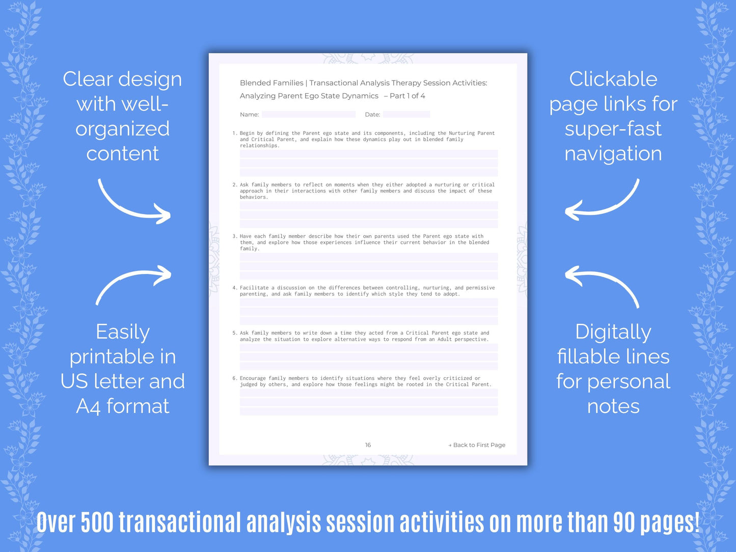 Blended Families Transactional Analysis Counseling Templates