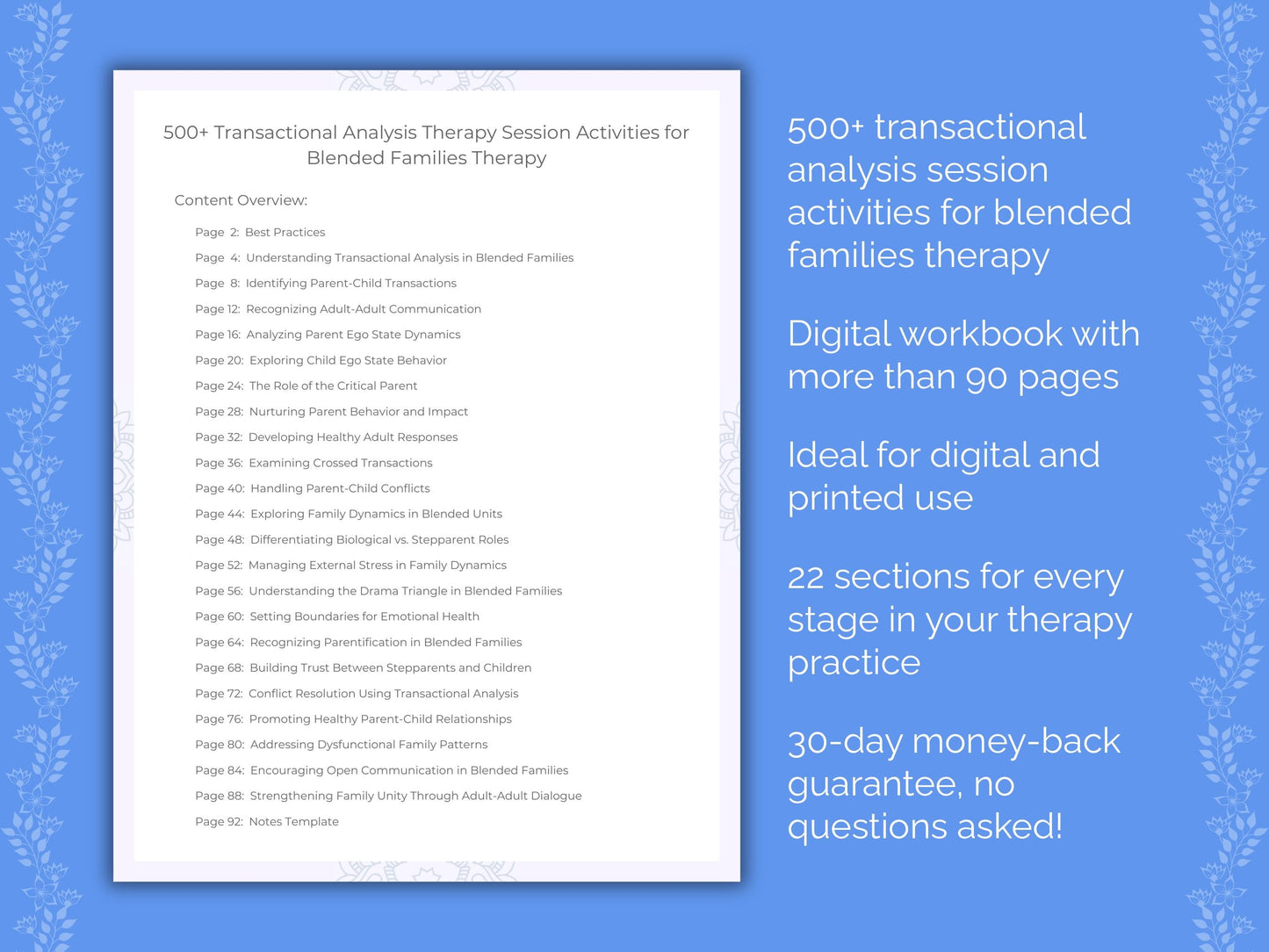 Blended Families Transactional Analysis Therapist Worksheets