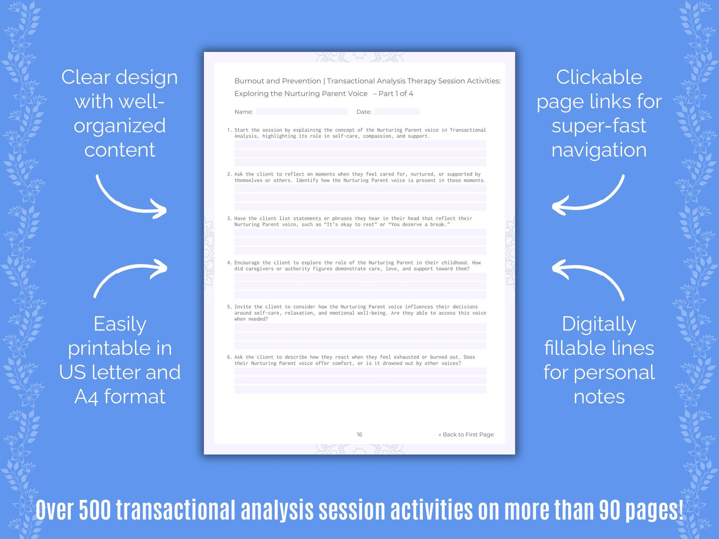 Burnout and Prevention Transactional Analysis Counseling Templates