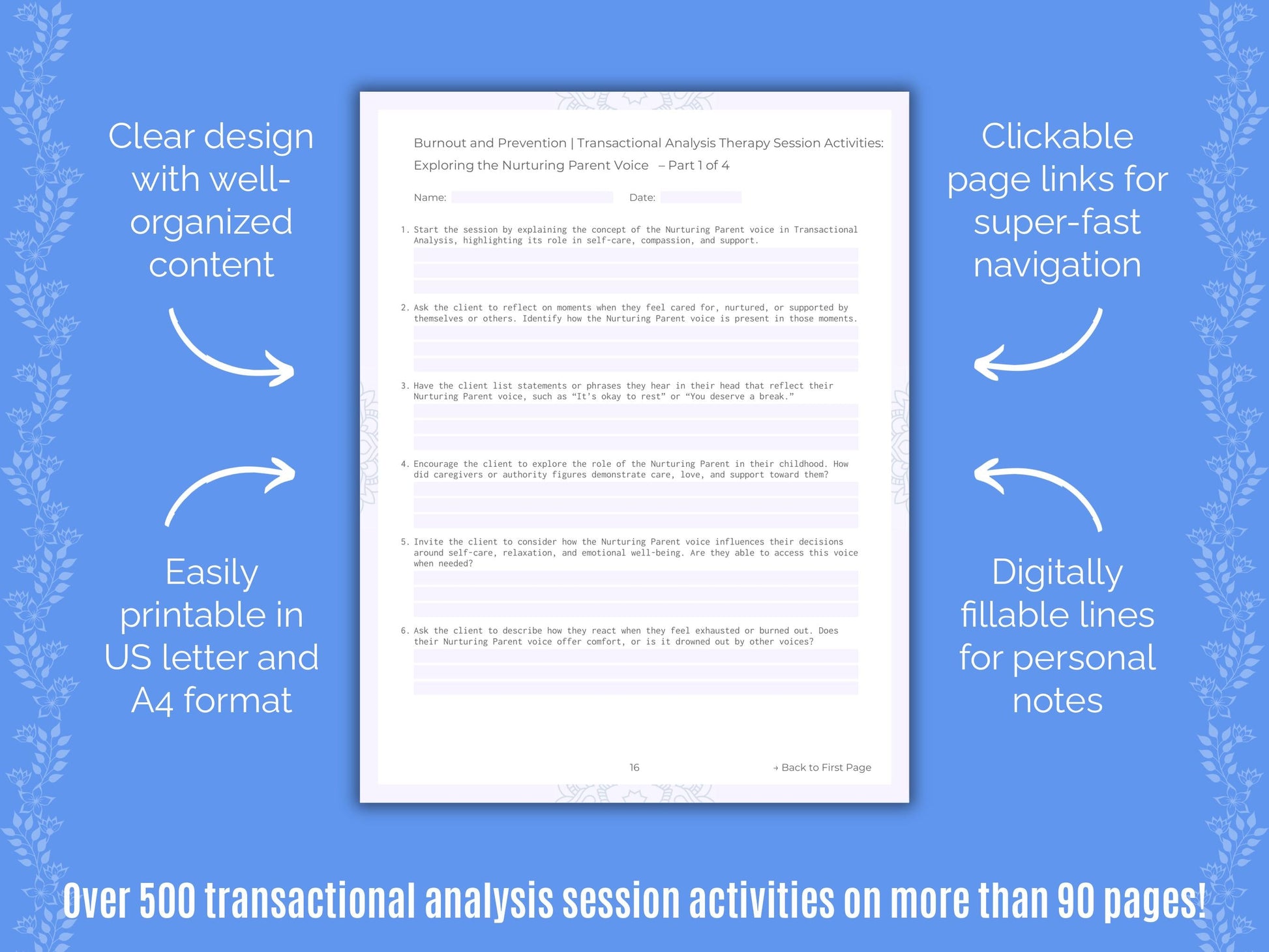 Burnout and Prevention Transactional Analysis Counseling Templates