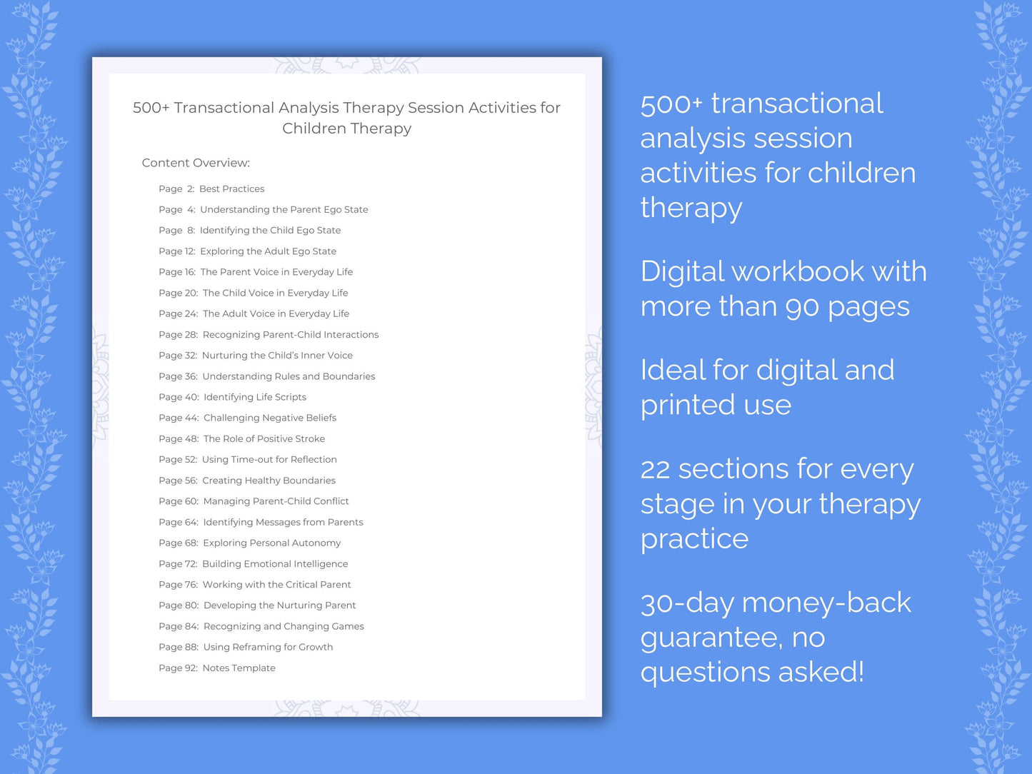 Children Transactional Analysis Therapist Worksheets