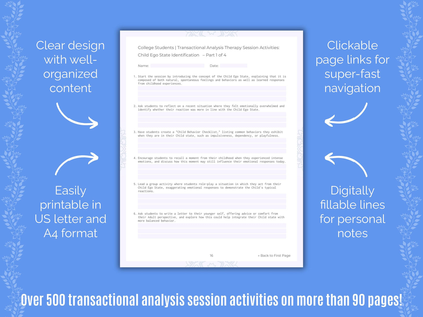 College Students Transactional Analysis Counseling Templates