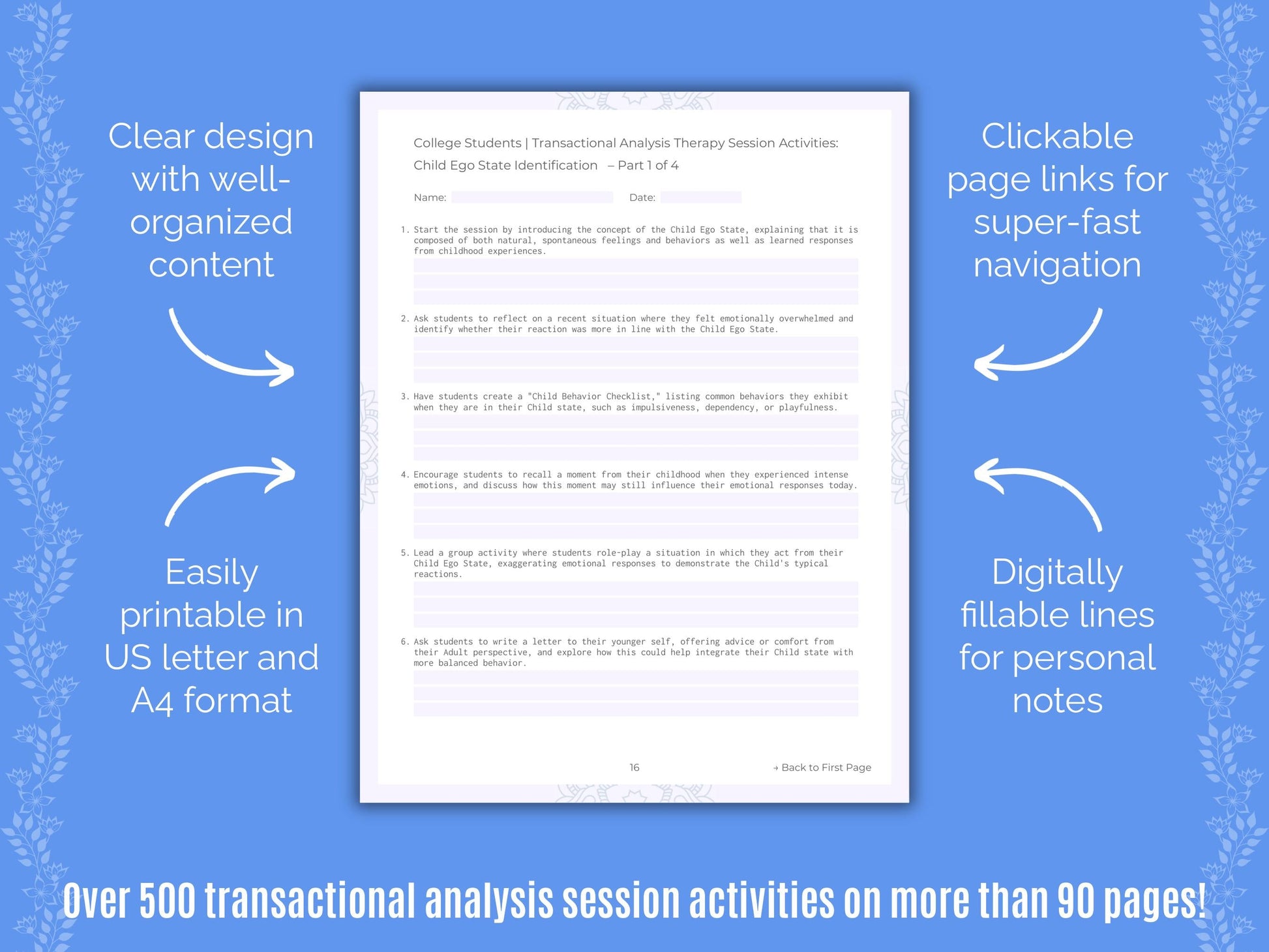 College Students Transactional Analysis Counseling Templates