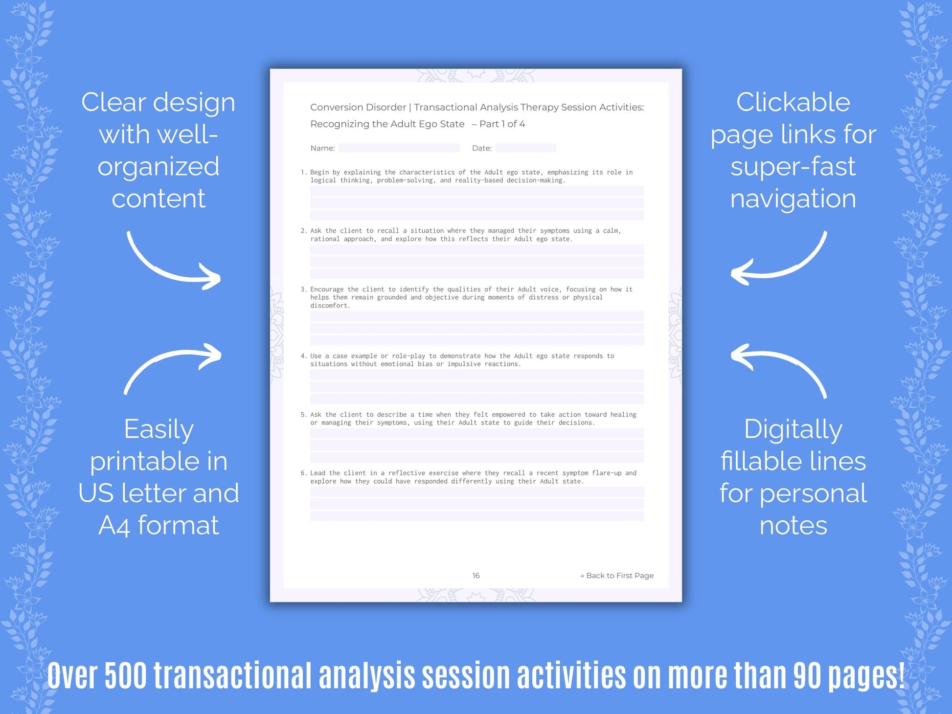 Conversion Disorder Transactional Analysis Counseling Templates