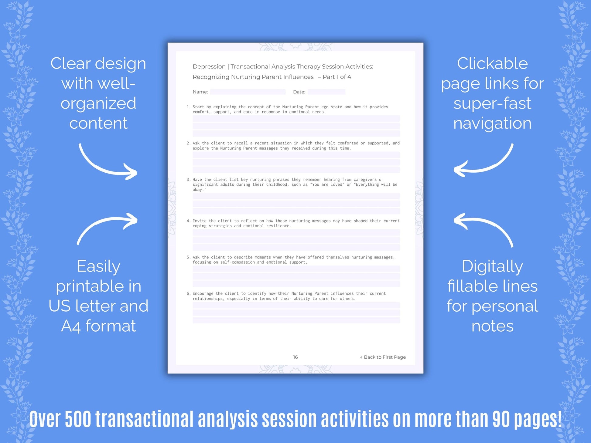 Depression Transactional Analysis Counseling Templates