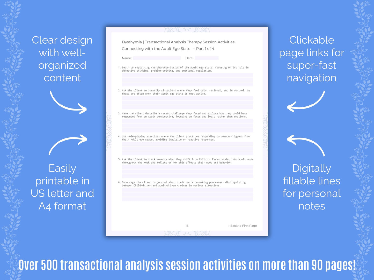 Dysthymia Transactional Analysis Counseling Templates