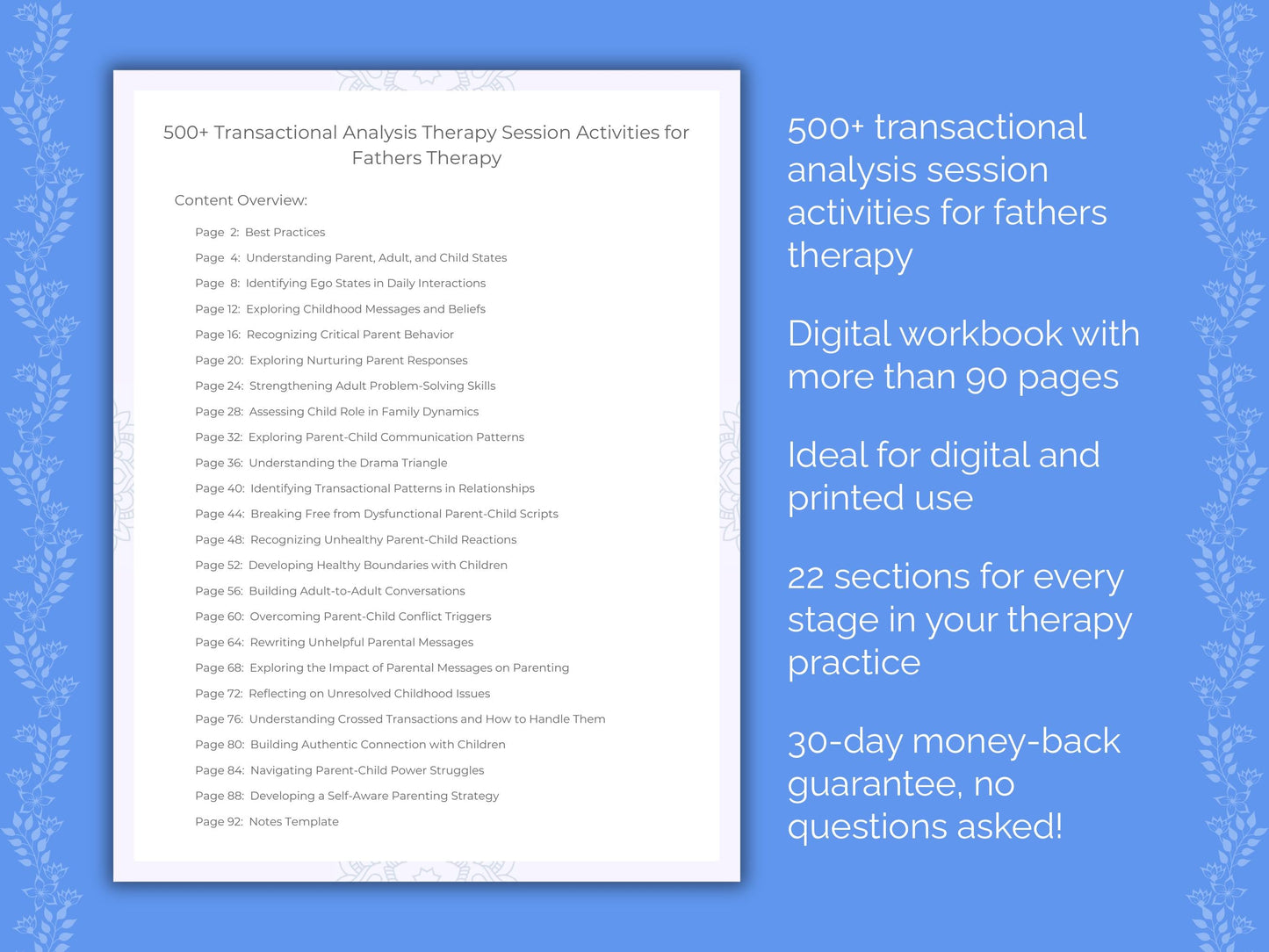 Fathers Transactional Analysis Therapist Worksheets