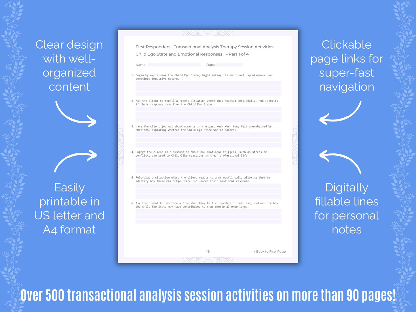 First Responders Transactional Analysis Counseling Templates