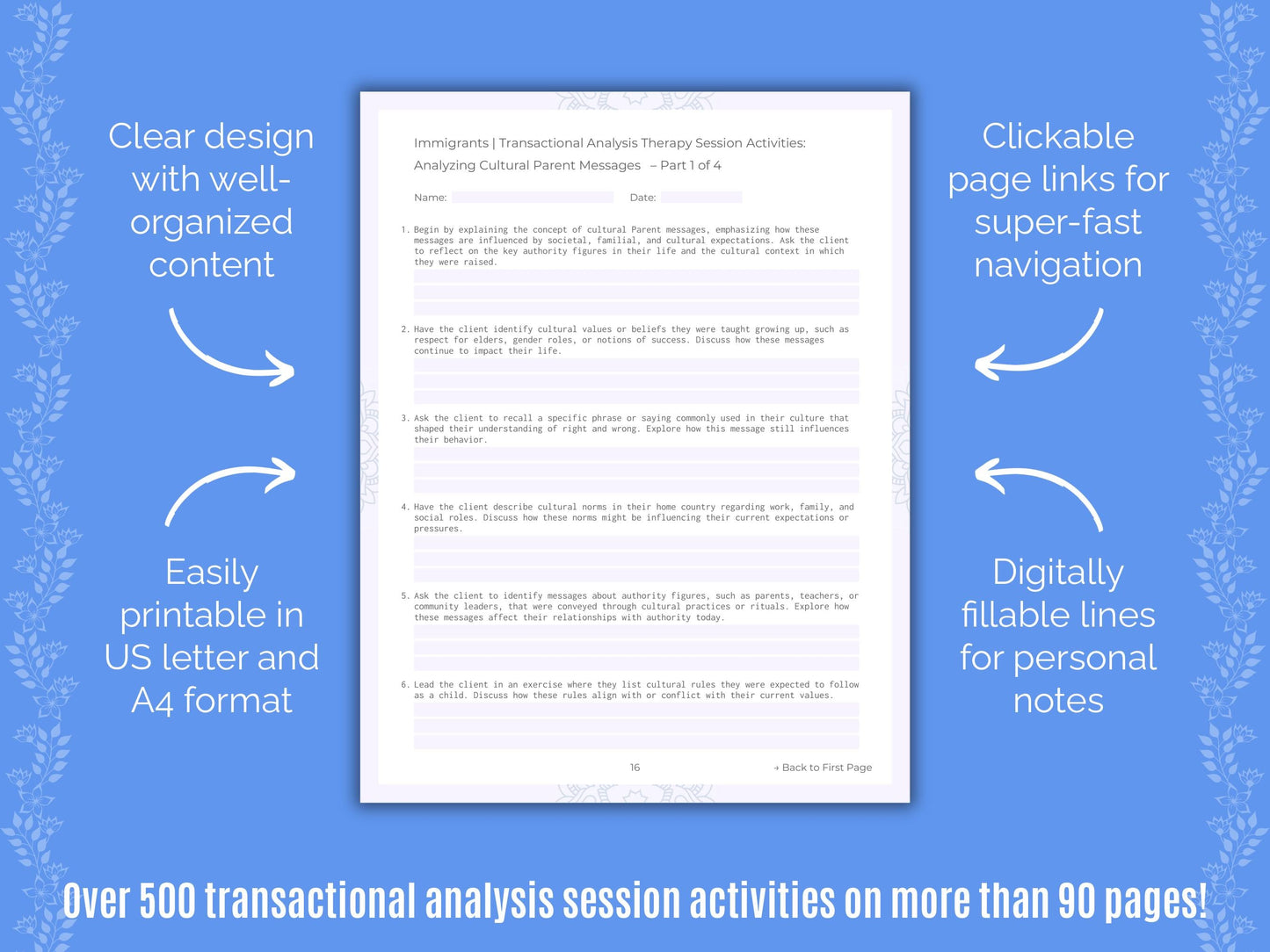 Immigrants Transactional Analysis Counseling Templates